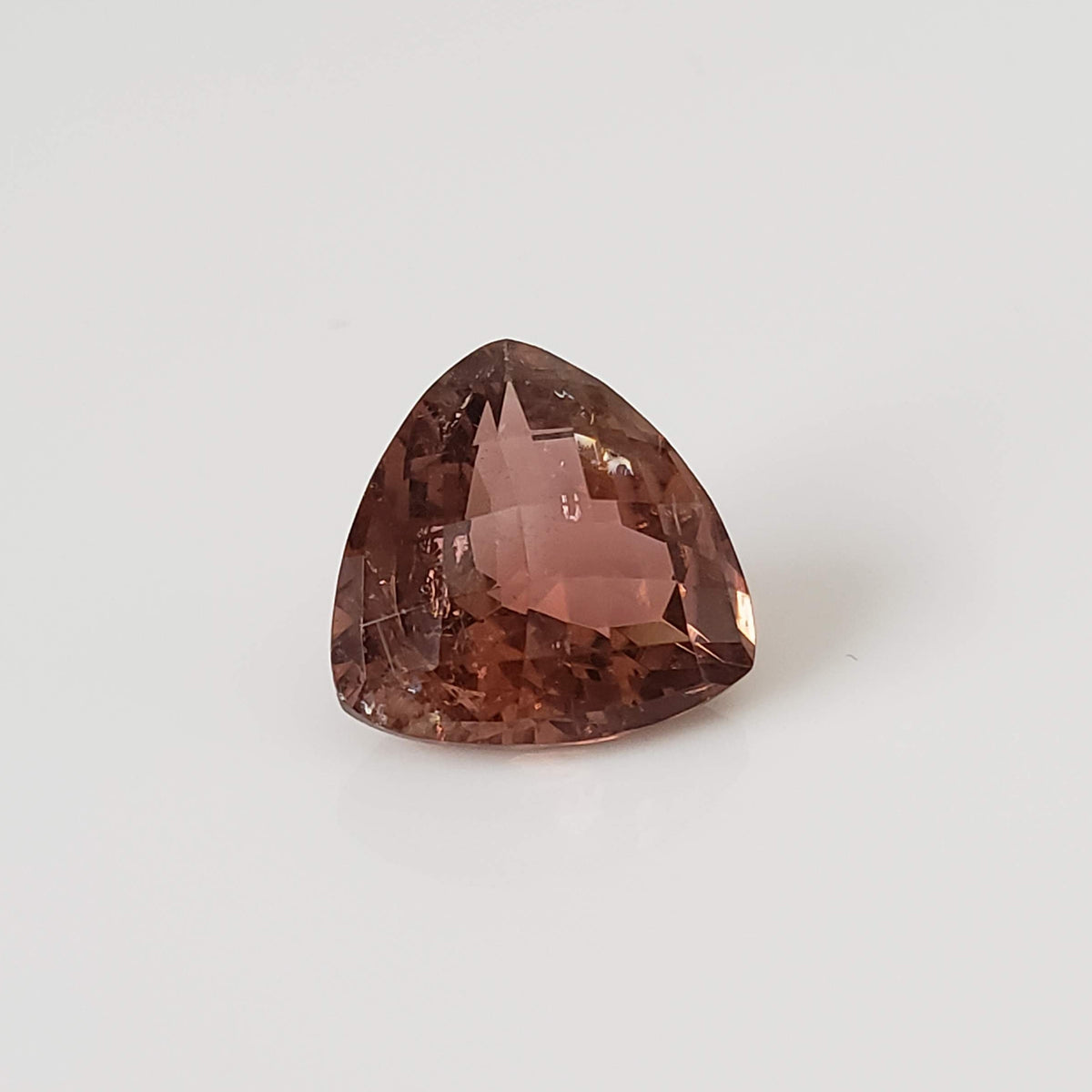  Tourmaline | Trilliant Checkerboard Cut | Peach | 11.1mm 4.77ct 3