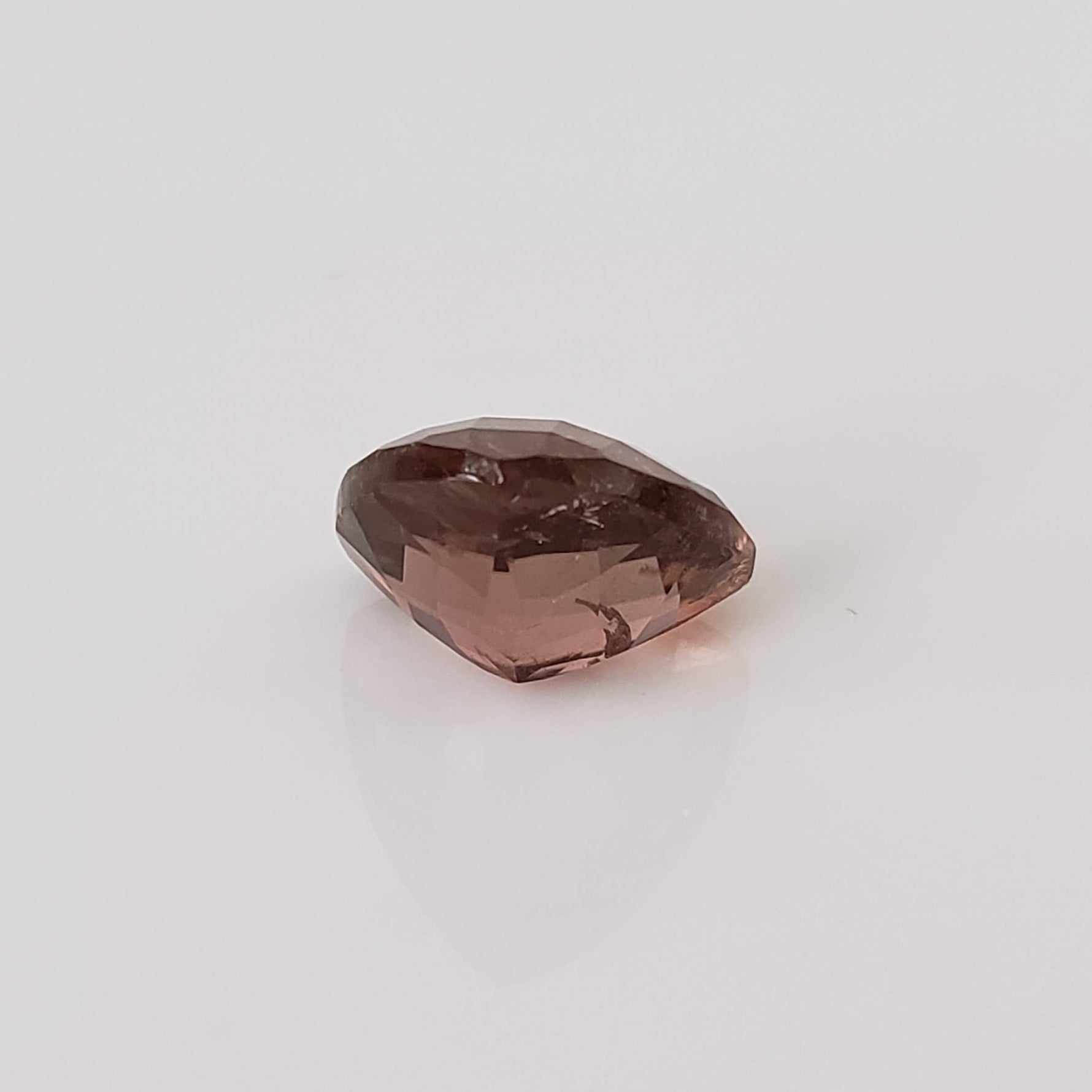  Tourmaline | Trilliant Checkerboard Cut | Peach | 11.1mm 4.77ct 4
