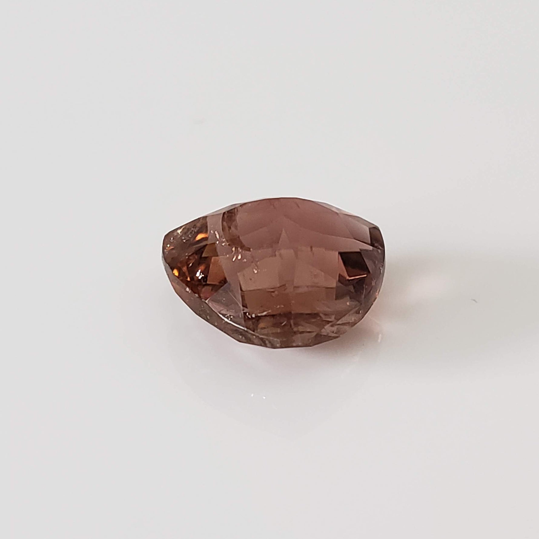  Tourmaline | Trilliant Checkerboard Cut | Peach | 11.1mm 4.77ct 6