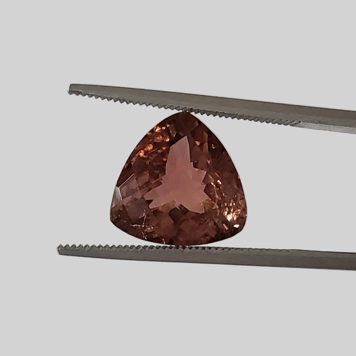  Tourmaline | Trilliant Checkerboard Cut | Peach | 11.1mm 4.77ct 1
