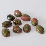 Unakite | 10 Piece Gemstone Lot | Oval Cabochon | Green With Red | 9.7tcw 1