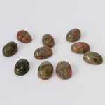 Unakite | 10 Piece Gemstone Lot | Oval Cabochon | Green With Red | 9.7tcw 2