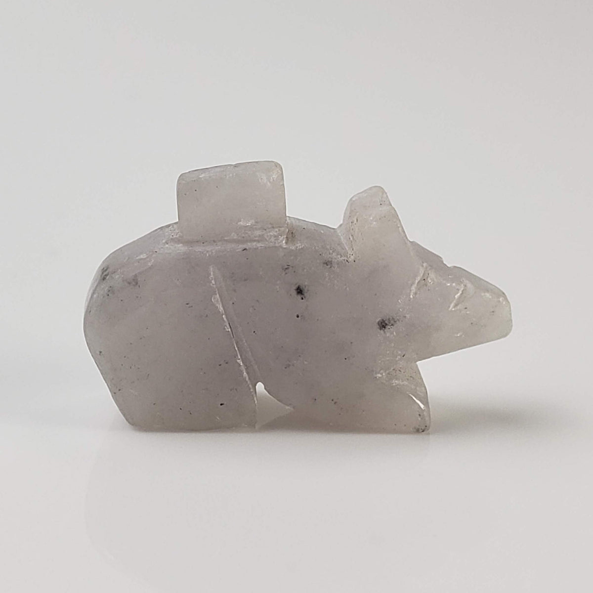  White Jade Rat Carving | The Year of the Rat | 22x13 mm | China 
