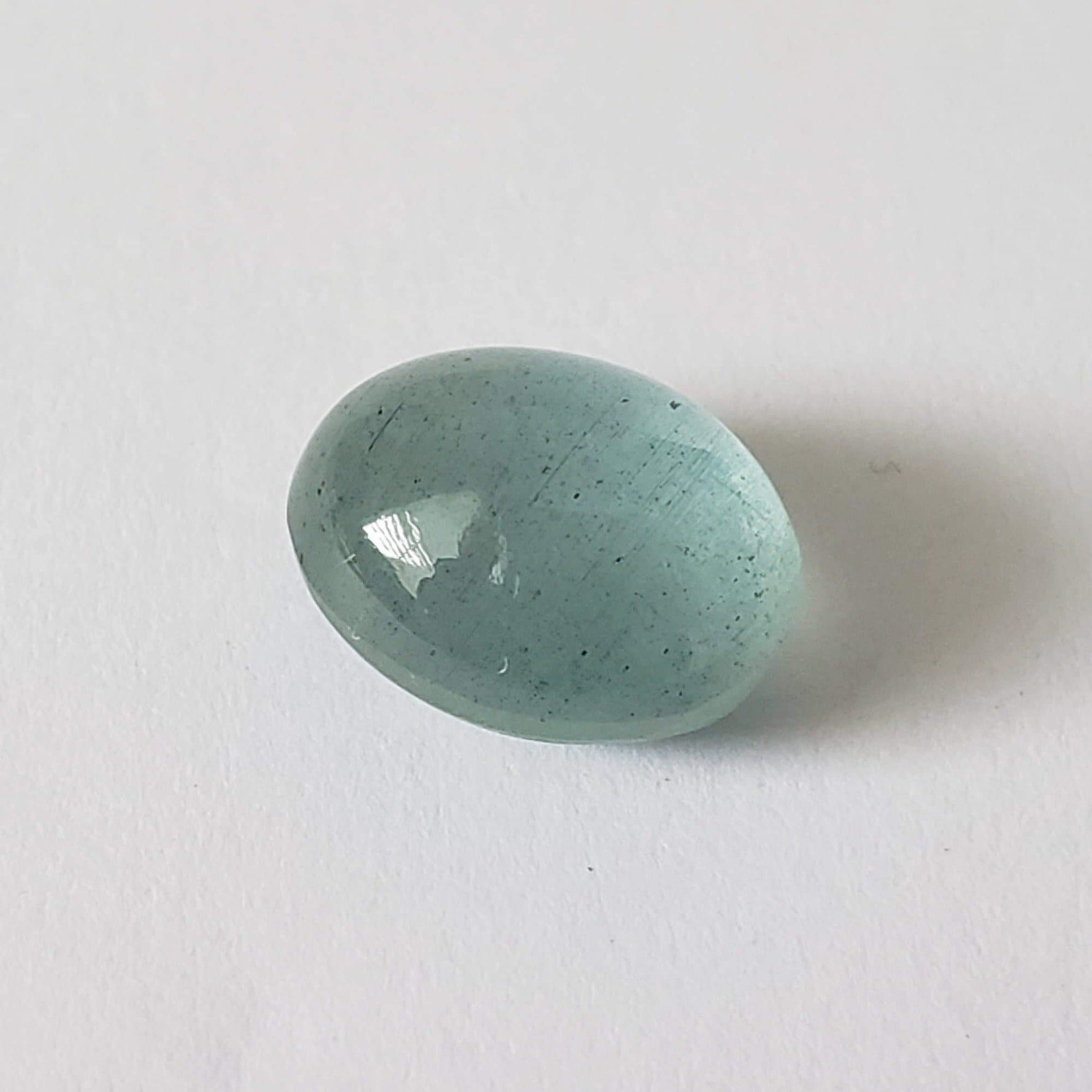 Aquamarine | Oval Cabochon | Light Grayish Blue | 11.3x9.1mm 4.85ct 3