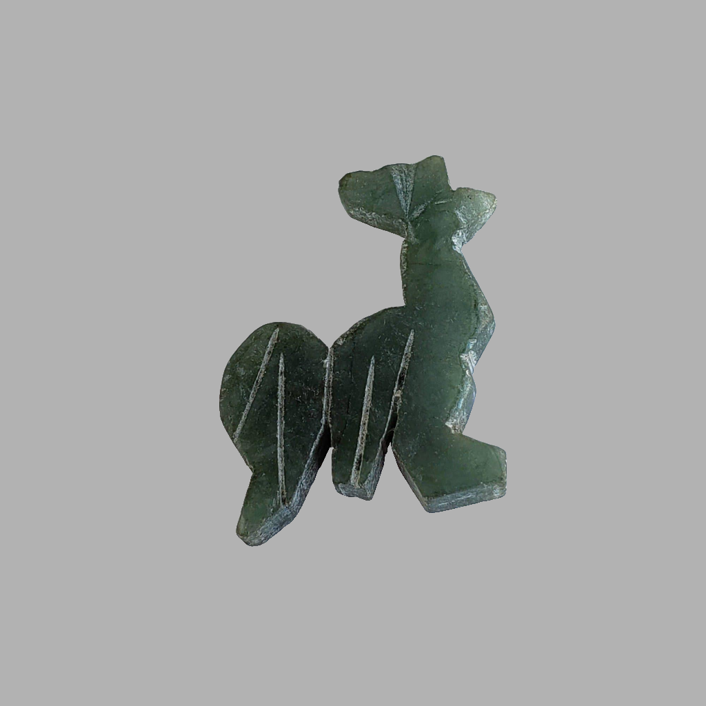 Sculpture de coq en jade vert | 27x21 mm 20,30 cts | Chine