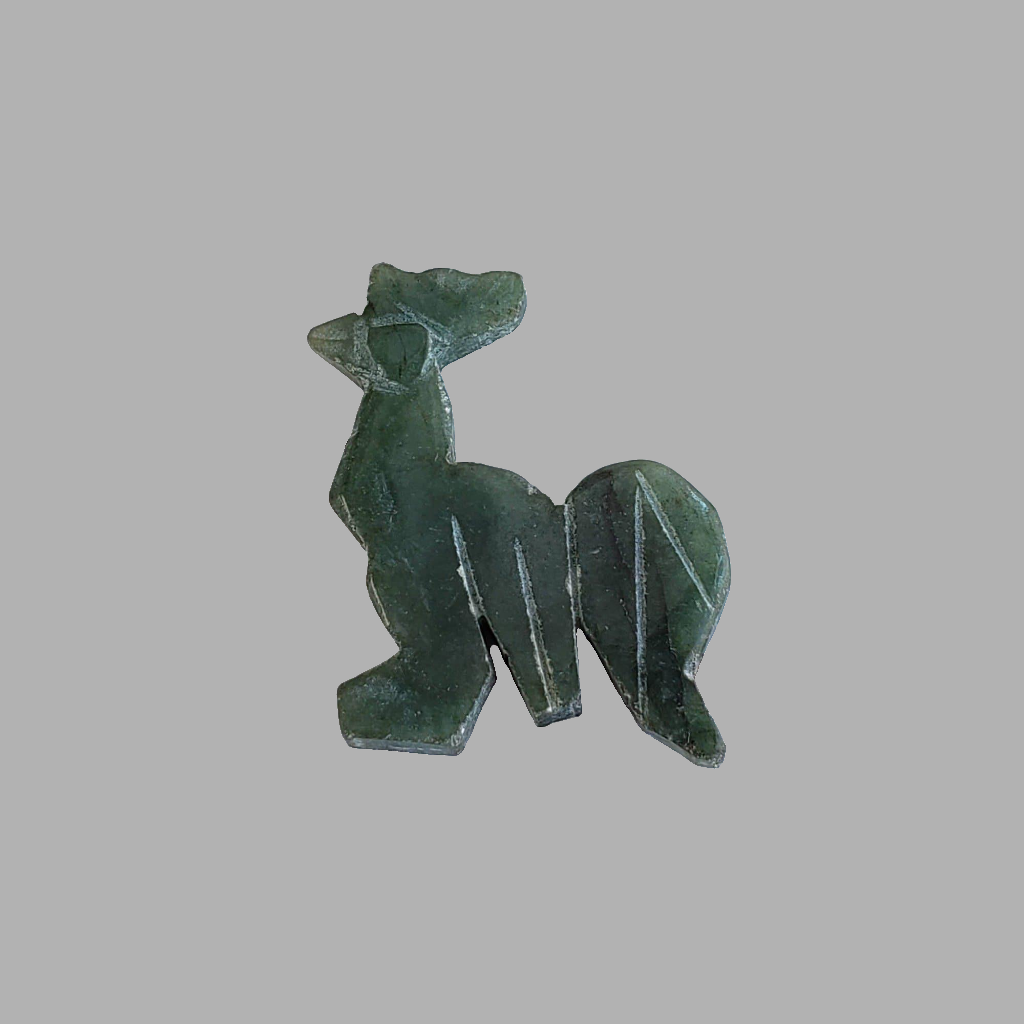Sculpture de coq en jade vert | 27x21 mm 20,30 cts | Chine