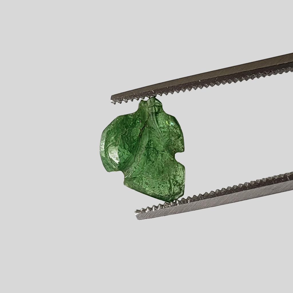 Tsavorite Gemstone Leaf Carving | 9.5x7.5mm 1.4ct