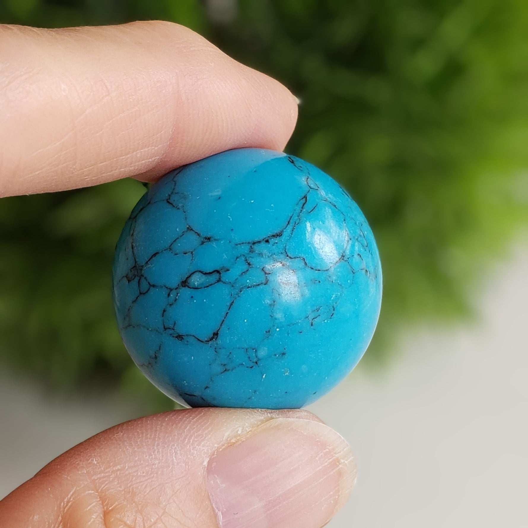 Blue Howlite Sphere | 30 mm 1.2 inches | 31 grams 3