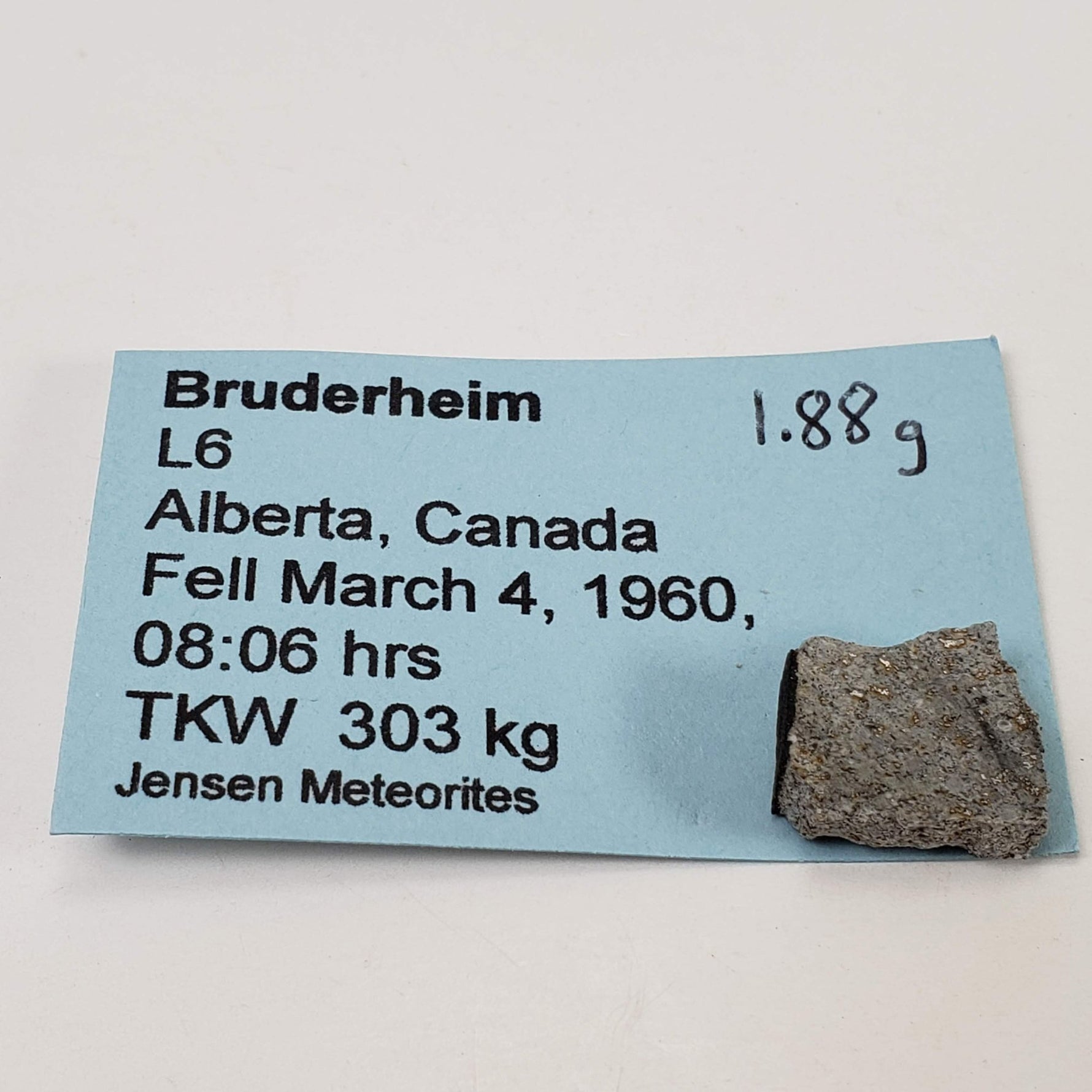 Bruderheim Meteorite | 1.88gr | Part Slice | L6 Class | Observed Fall 1960 Canada | Canagem.com