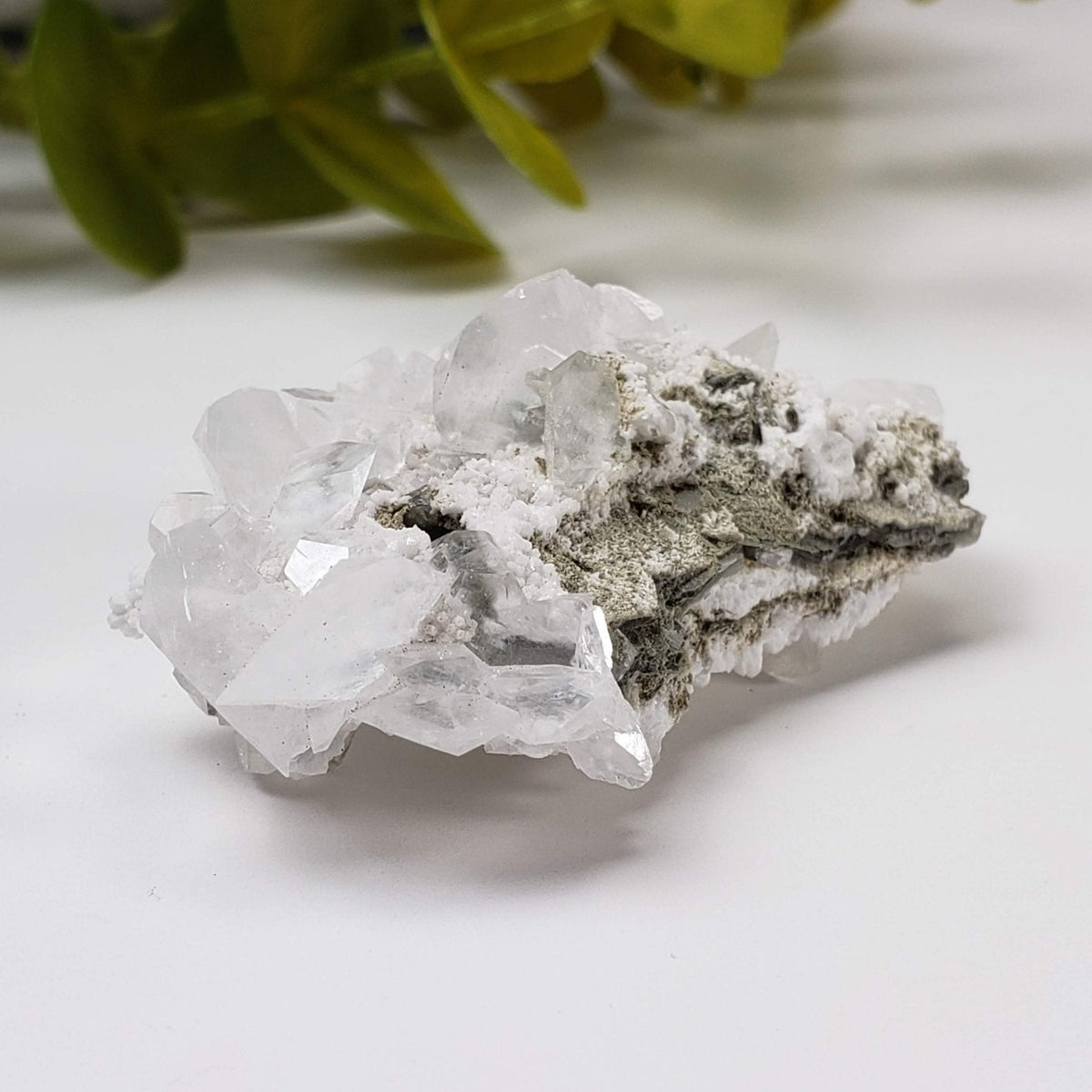 Calcite on Snowy Quartz Cluster | 21.2 gr | Xianhualing, Hunan Province, China | Canagem.com