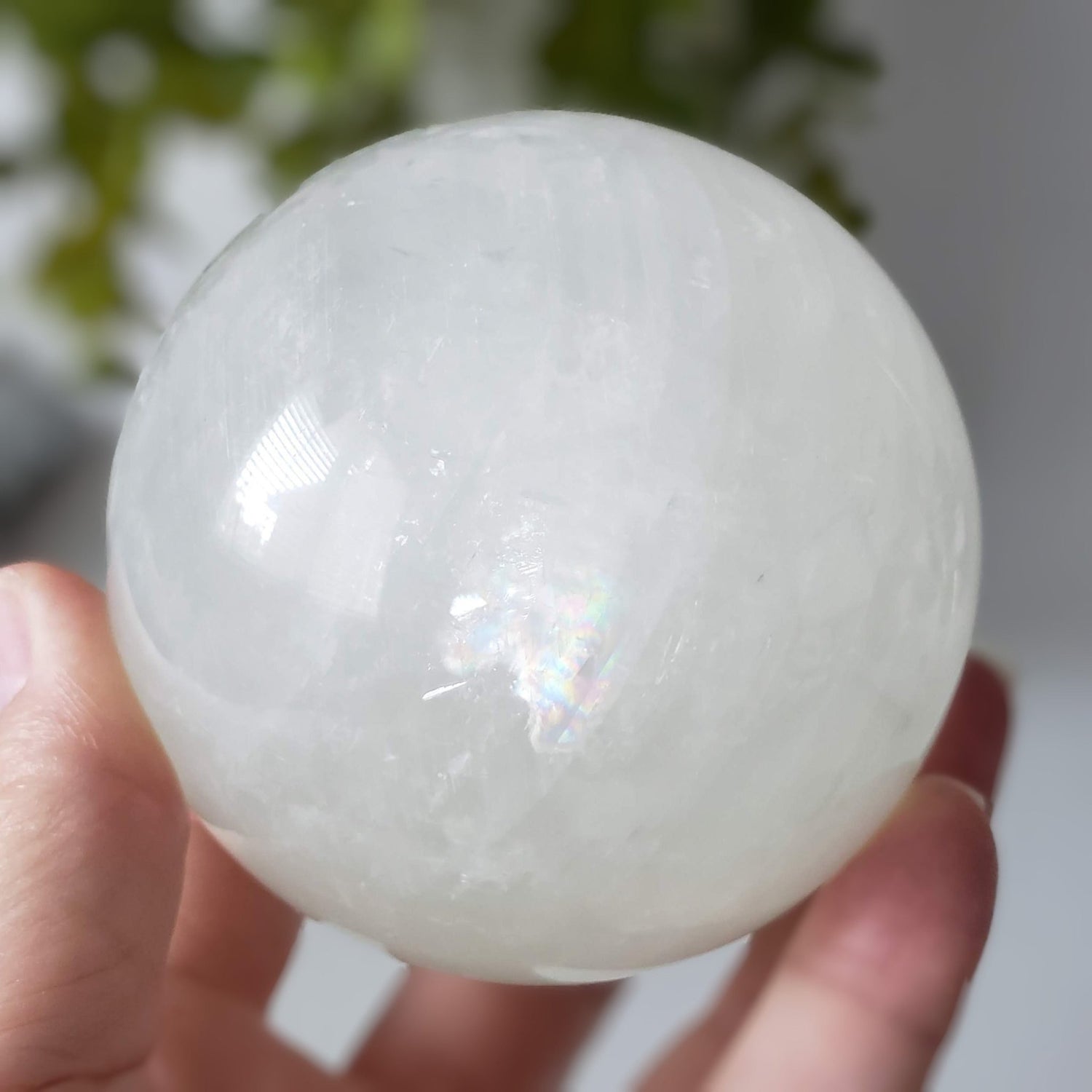   Calcite Sphere | Snow White Crystal Ball | 84 mm, 3.25 in | 865 grams | China 