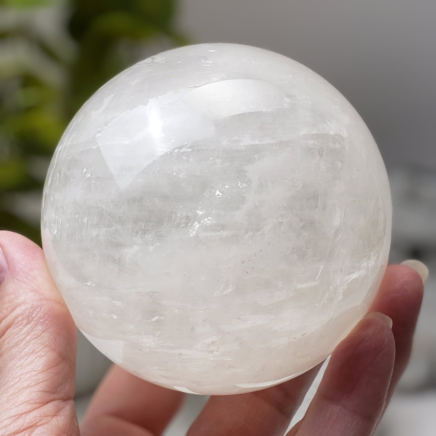   Calcite Sphere | Snow White Crystal Ball | 89 mm, 3.5 in | 992 grams | China 