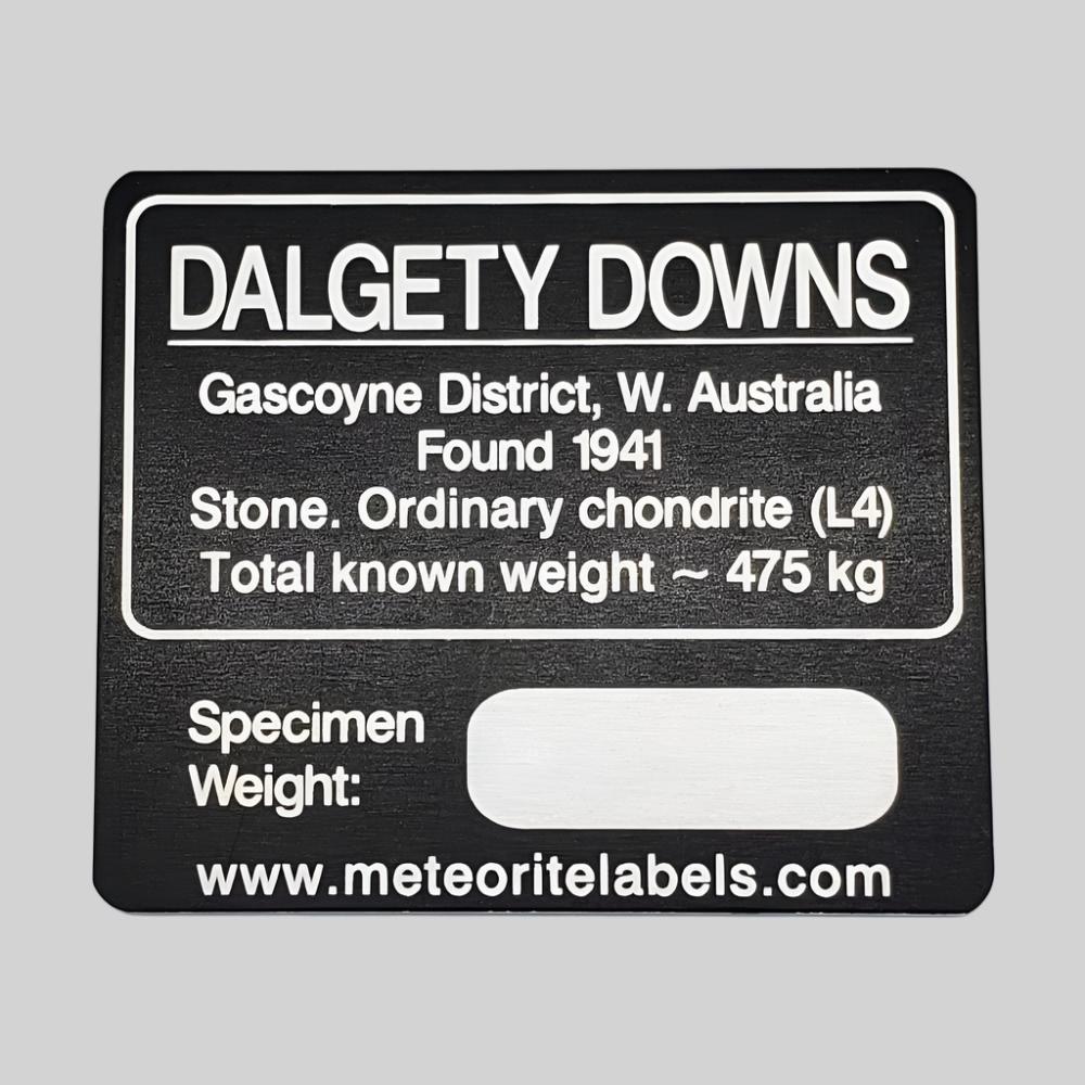 Dalgety Downs Meteorite | Flat Metal Label 1