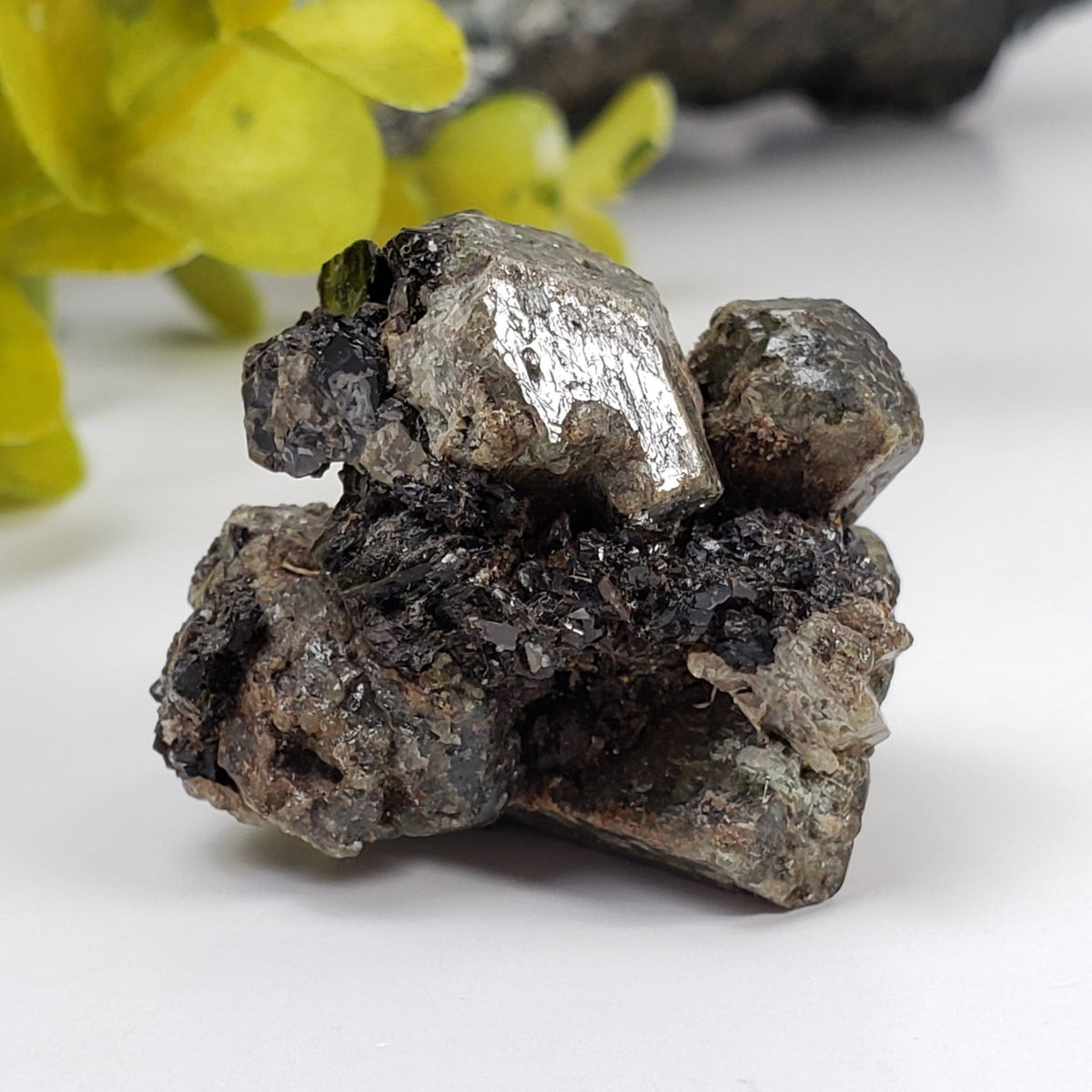Diopside Crystal Cluster | 31 grams | Biotite Mica Micro | Otter Lake, QC, Canada