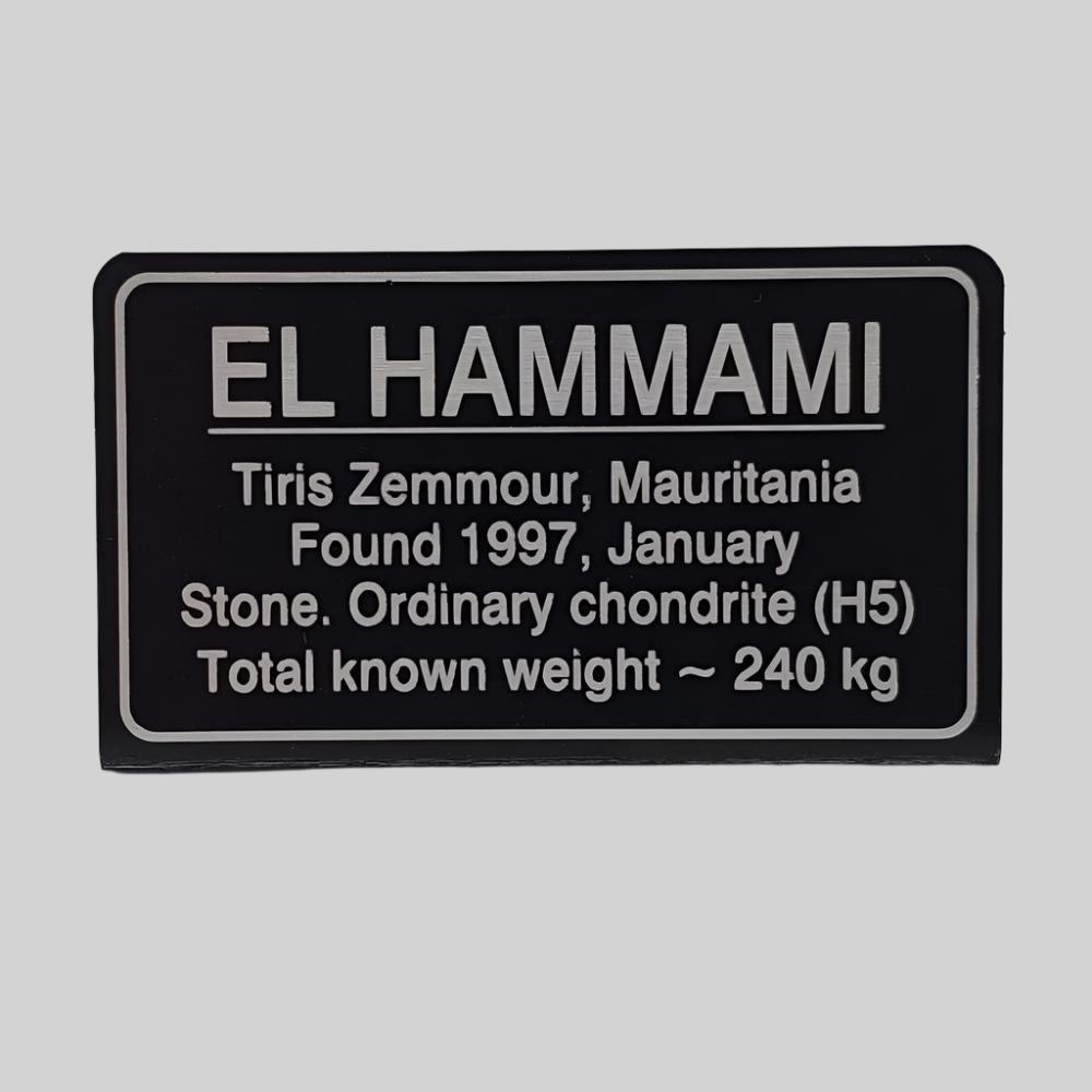 El Hammami Meteorite | Bent Metal Label | Free Standing 1