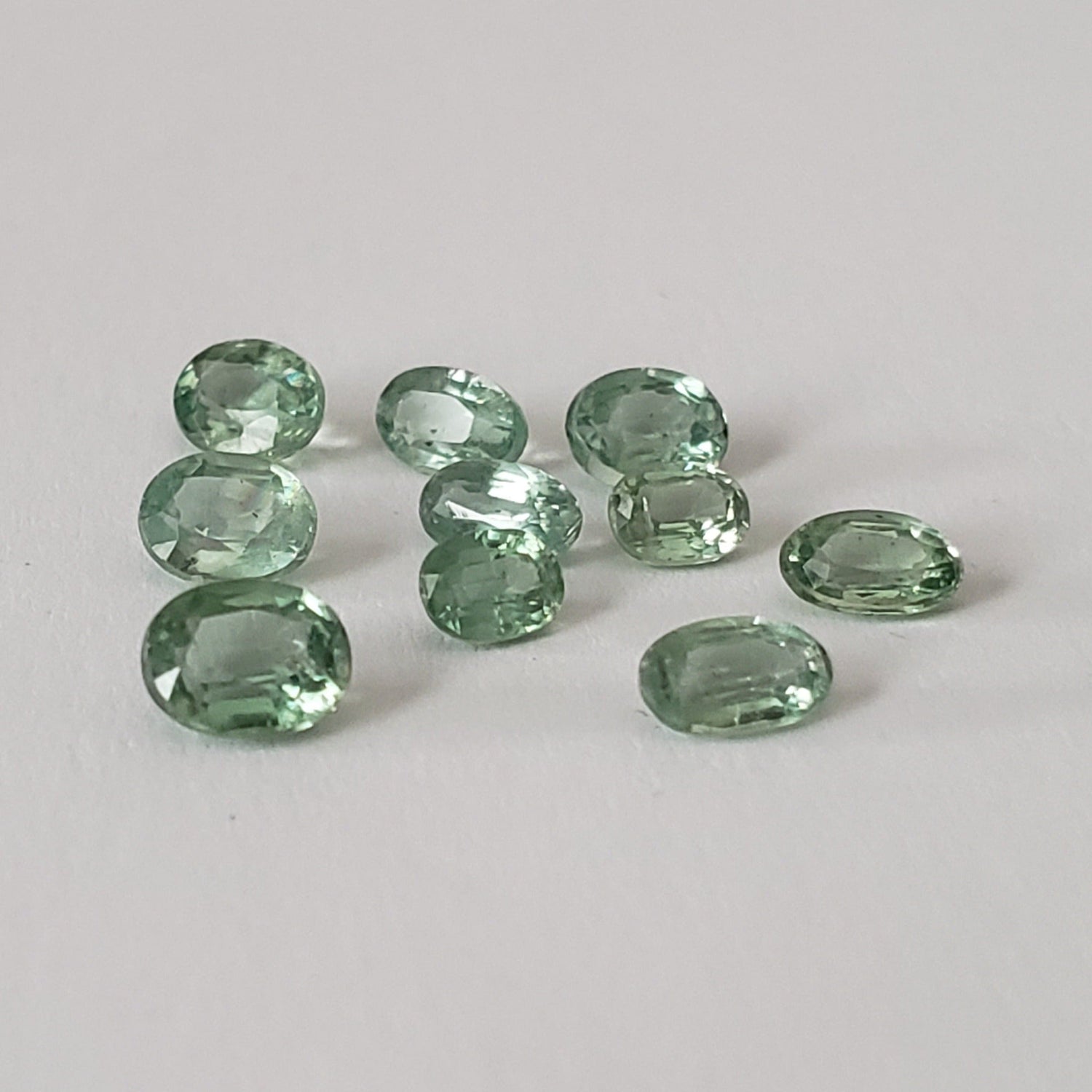 Green Kyanite | 10 Piece Kyanite Lot | Oval Cut | Rare Mint Green | various sizes | 3.31tcw