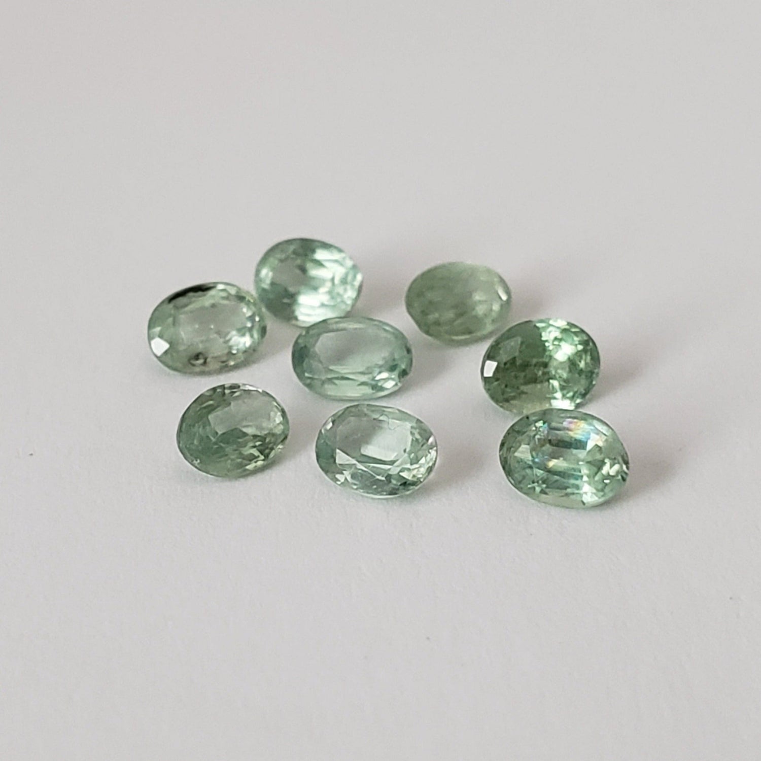 Green Kyanite | 8 Piece Lot | Oval Cut | Rare Mint Green | 4x3mm | 1.74tcw