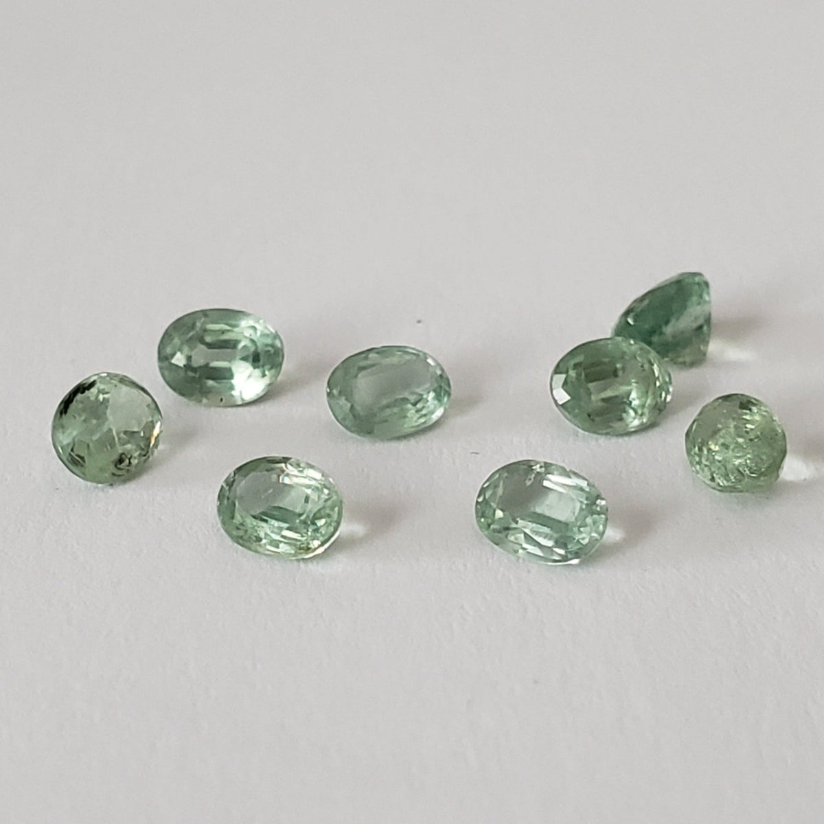 Green Kyanite | 8 Piece Lot | Oval Cut | Rare Mint Green | 4x3mm | 1.74tcw