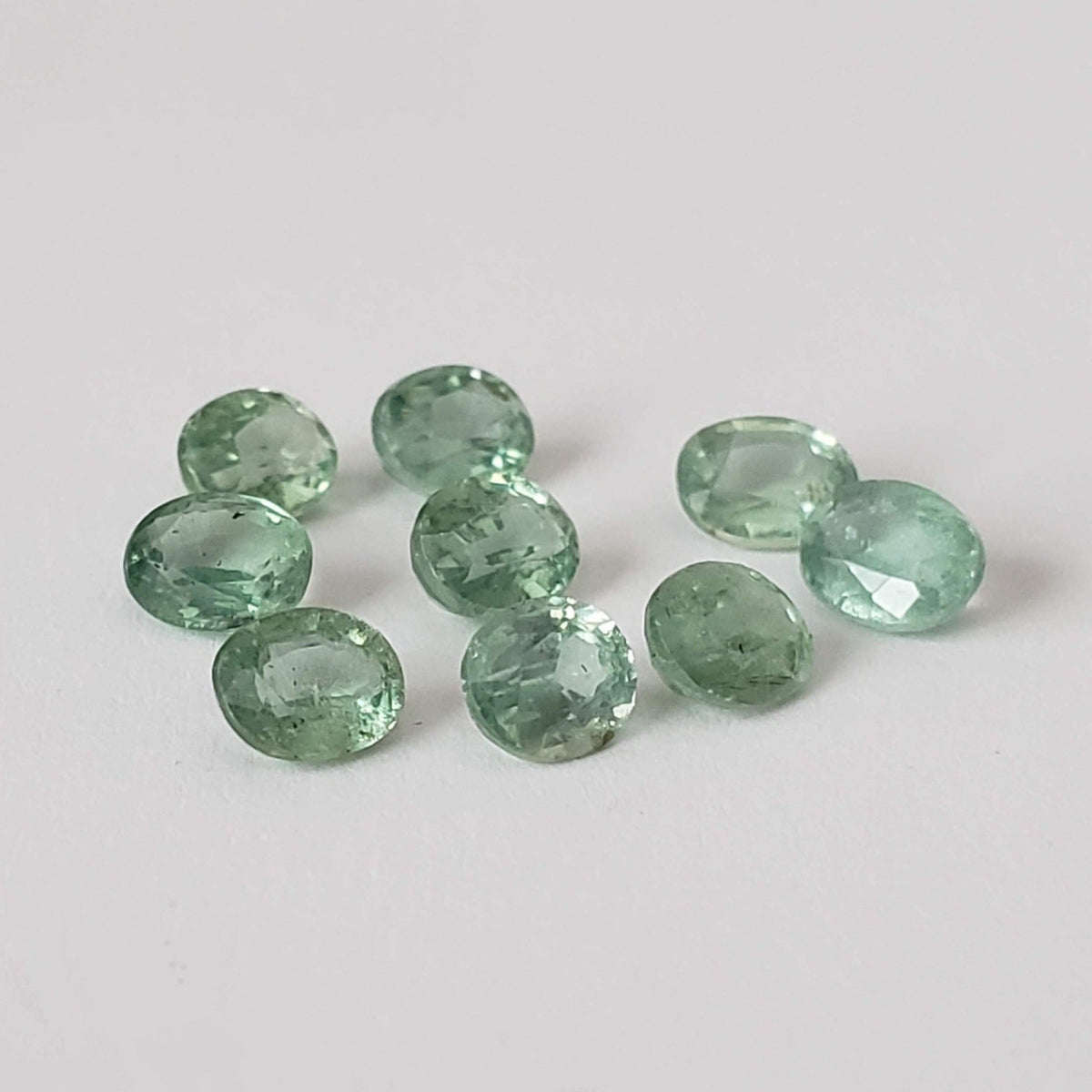 Green Kyanite | 9 Piece Lot | Rare Mint Green | Oval Cut | 5x4mm | 4.1tcw