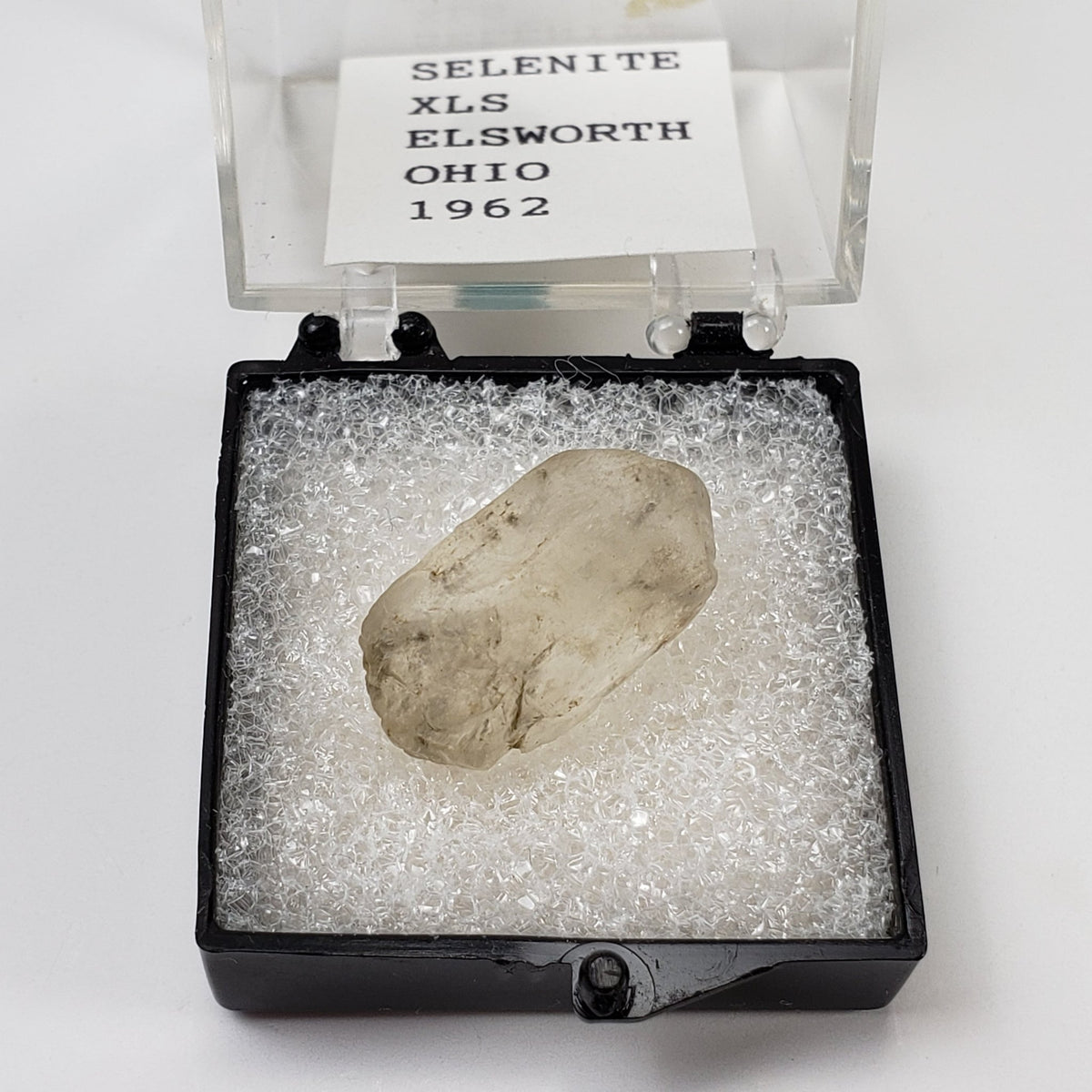 Gypsum var Selenite Crystal | 1962 Perky Box | Ellsworth Mahoning County | Ohio, USA