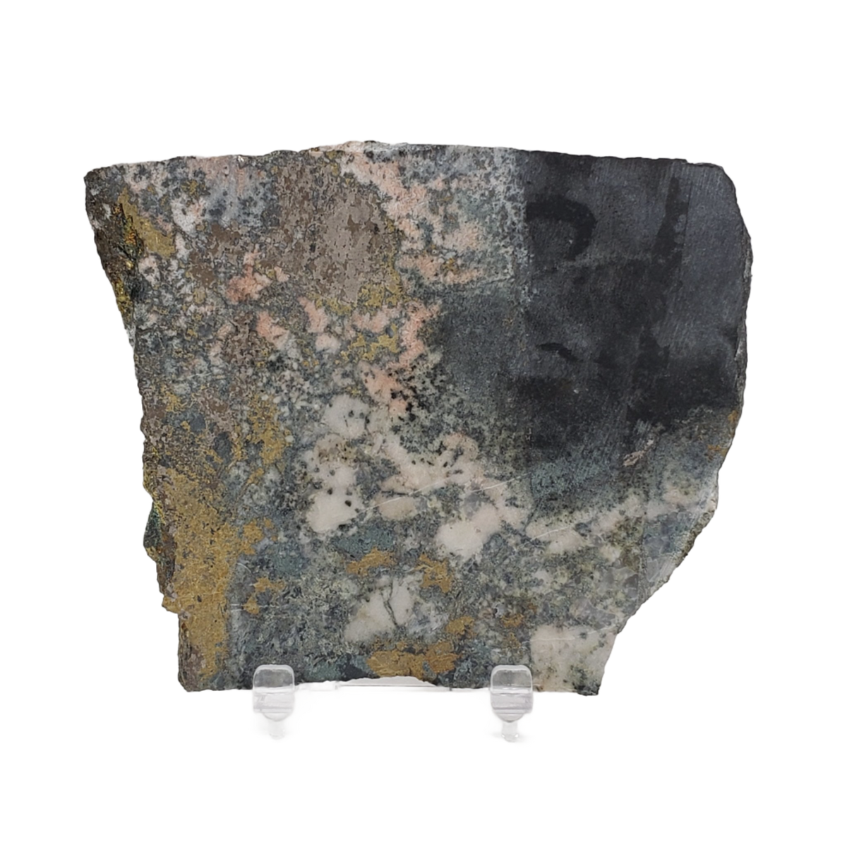  Impact Breccia Slice | 364 Grams | Golden Metal Veining Impactite | Sudbury Structure, Canada | SO24 