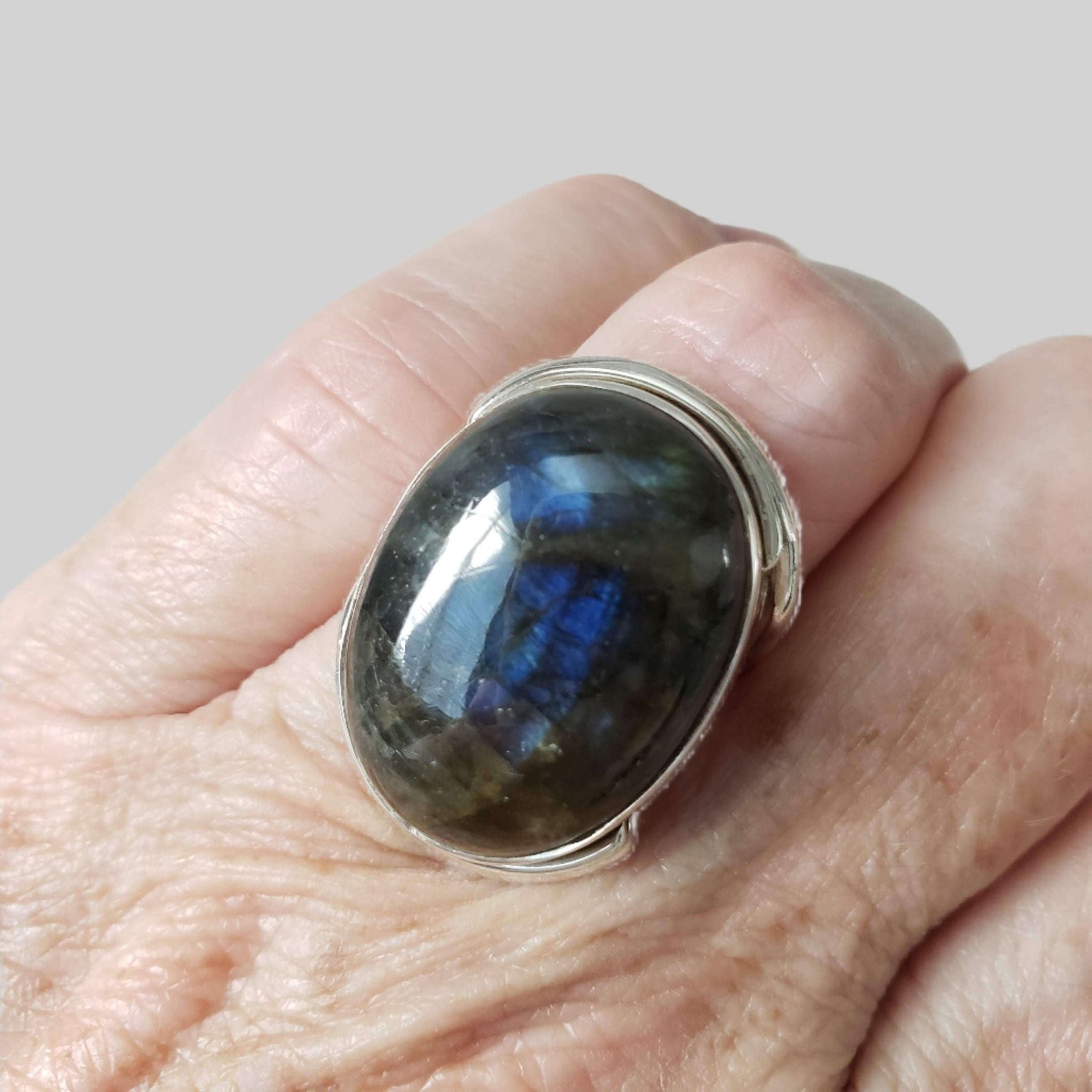   Labradorite Ring | 925 Sterling Silver | Size 8 