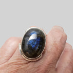   Labradorite Ring | 925 Sterling Silver | Size 8 