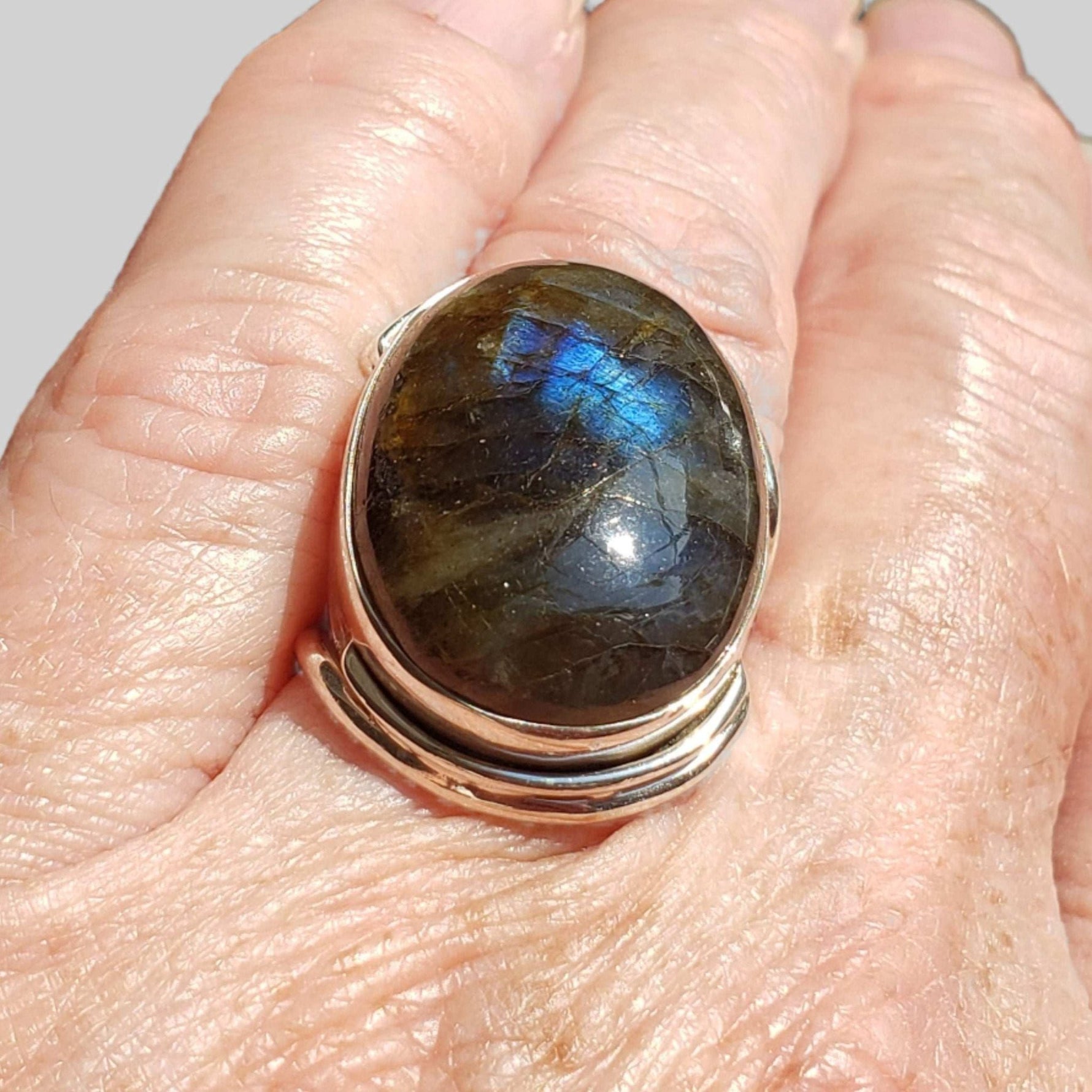   Labradorite Ring | 925 Sterling Silver | Size 8 