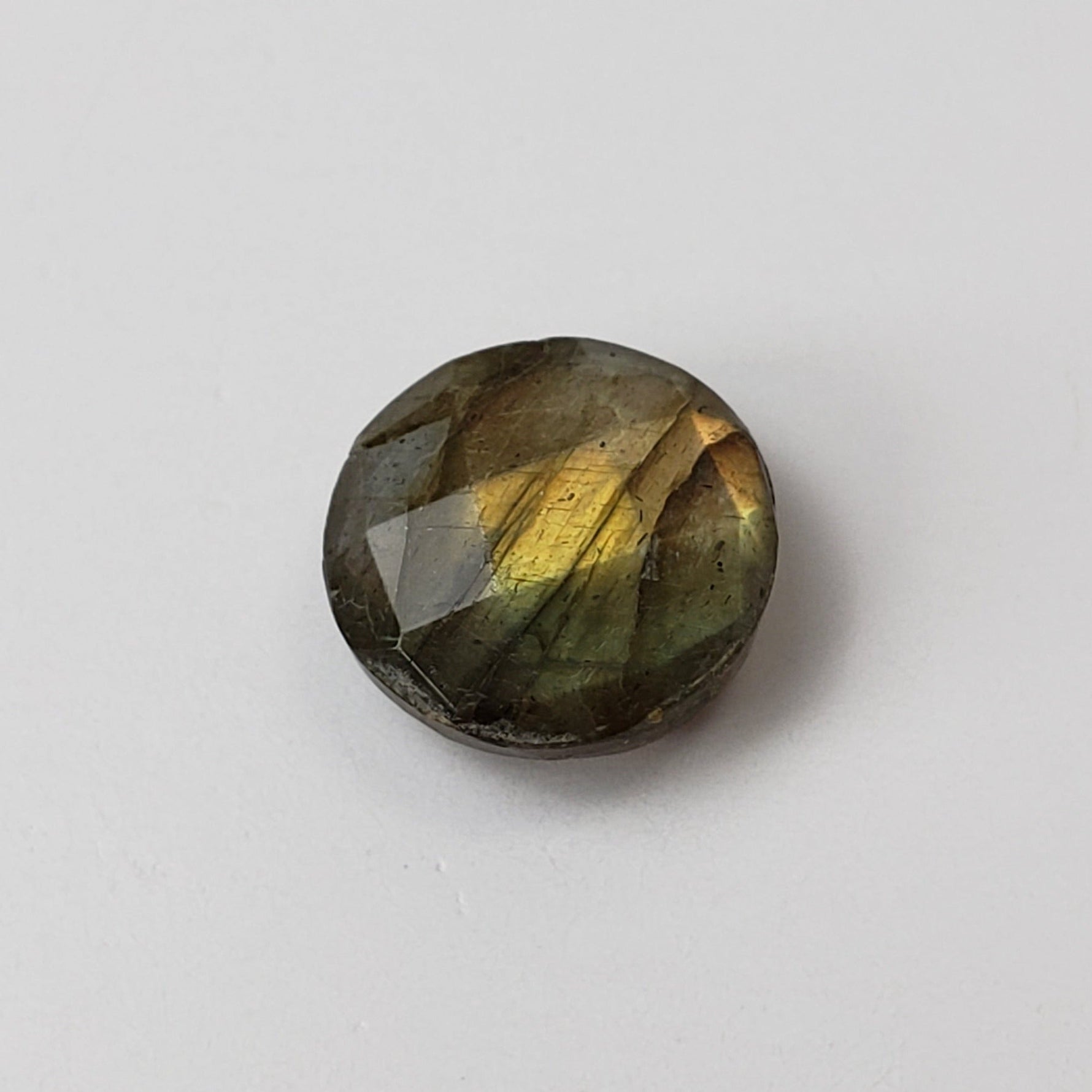 Labradorite | Round Faceted Cut | Natural Gray Rainbow | 9.8mm 3.5ct