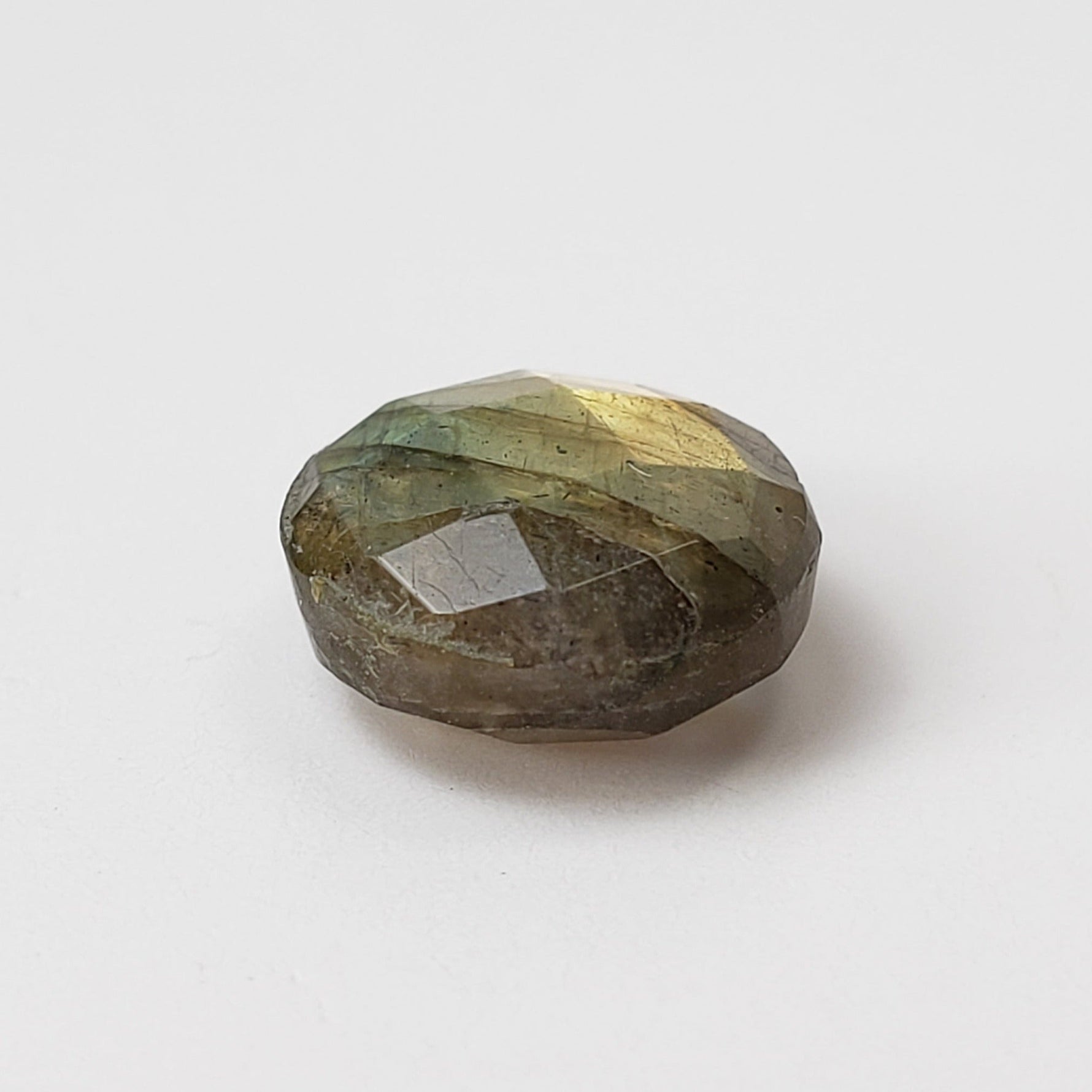 Labradorite | Round Faceted Cut | Natural Gray Rainbow | 9.8mm 3.5ct