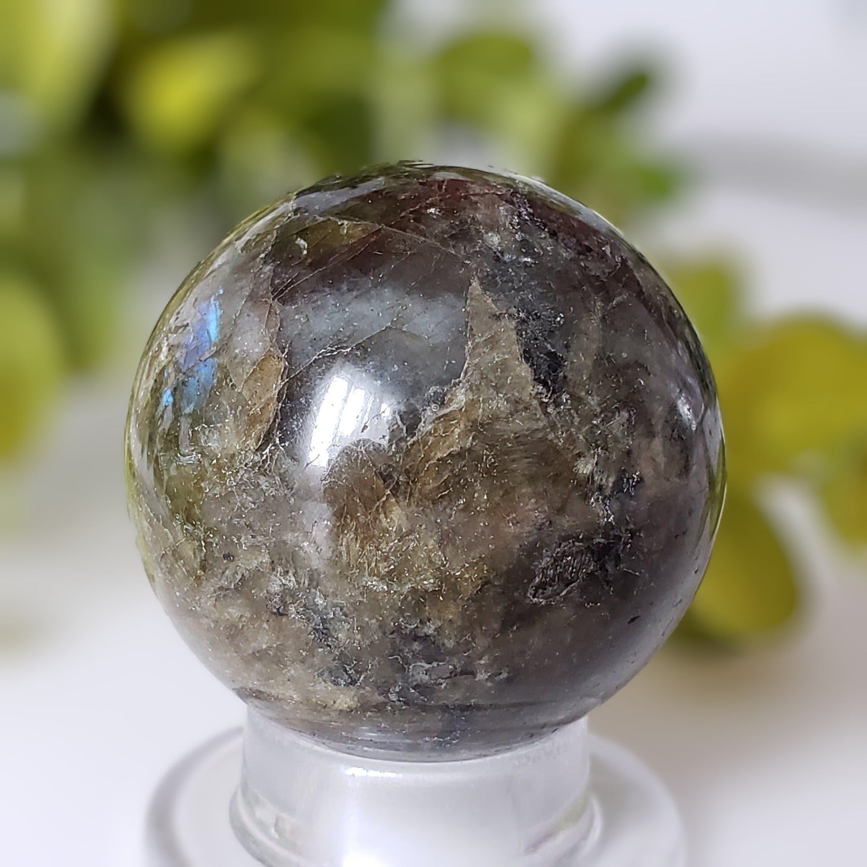 Labradorite Sphere | Natural Gray Rainbow | 40 mm, 1.6 in | Madagascar 5