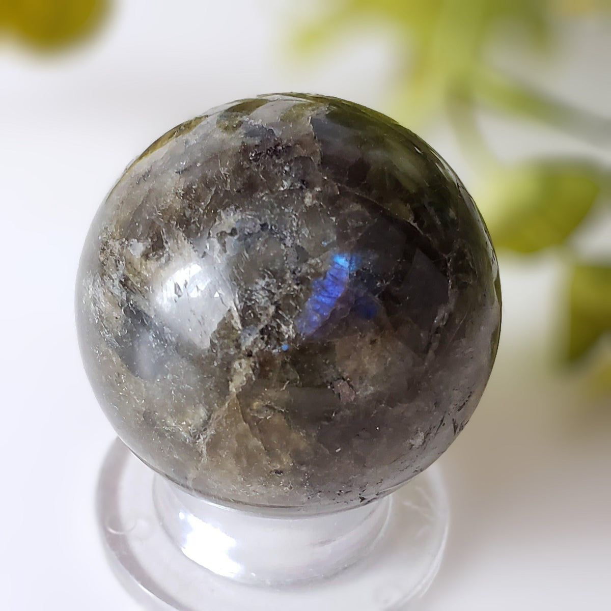 Labradorite Sphere | Natural Gray Rainbow | 40 mm, 1.6 in | Madagascar 3