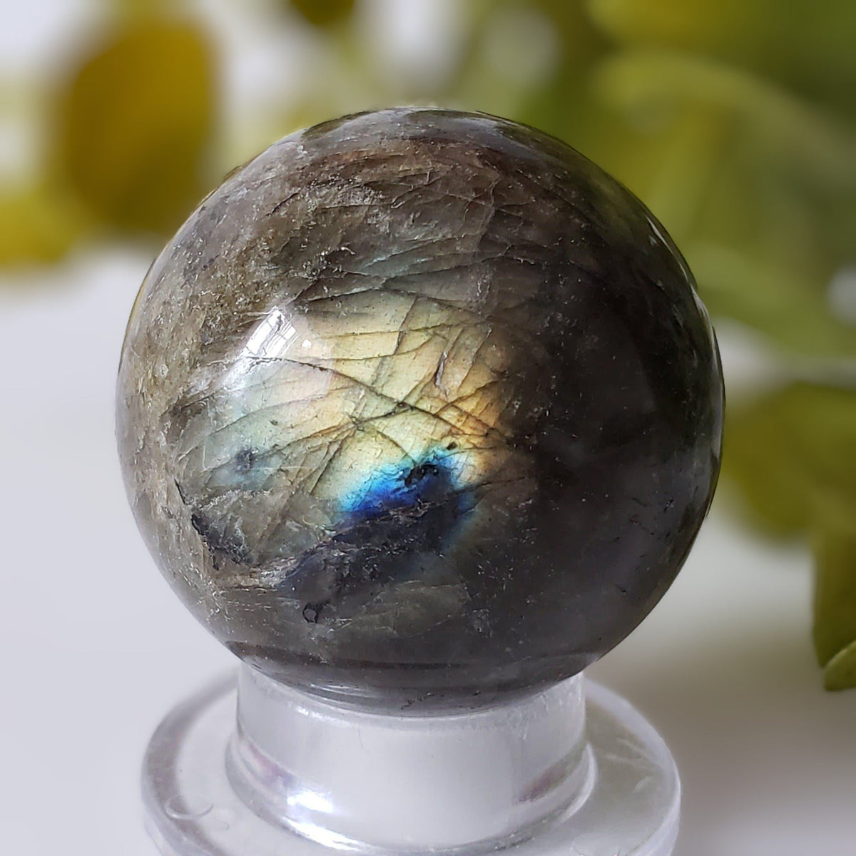 Labradorite Sphere | Natural Gray Rainbow | 40 mm, 1.6 in | Madagascar 1