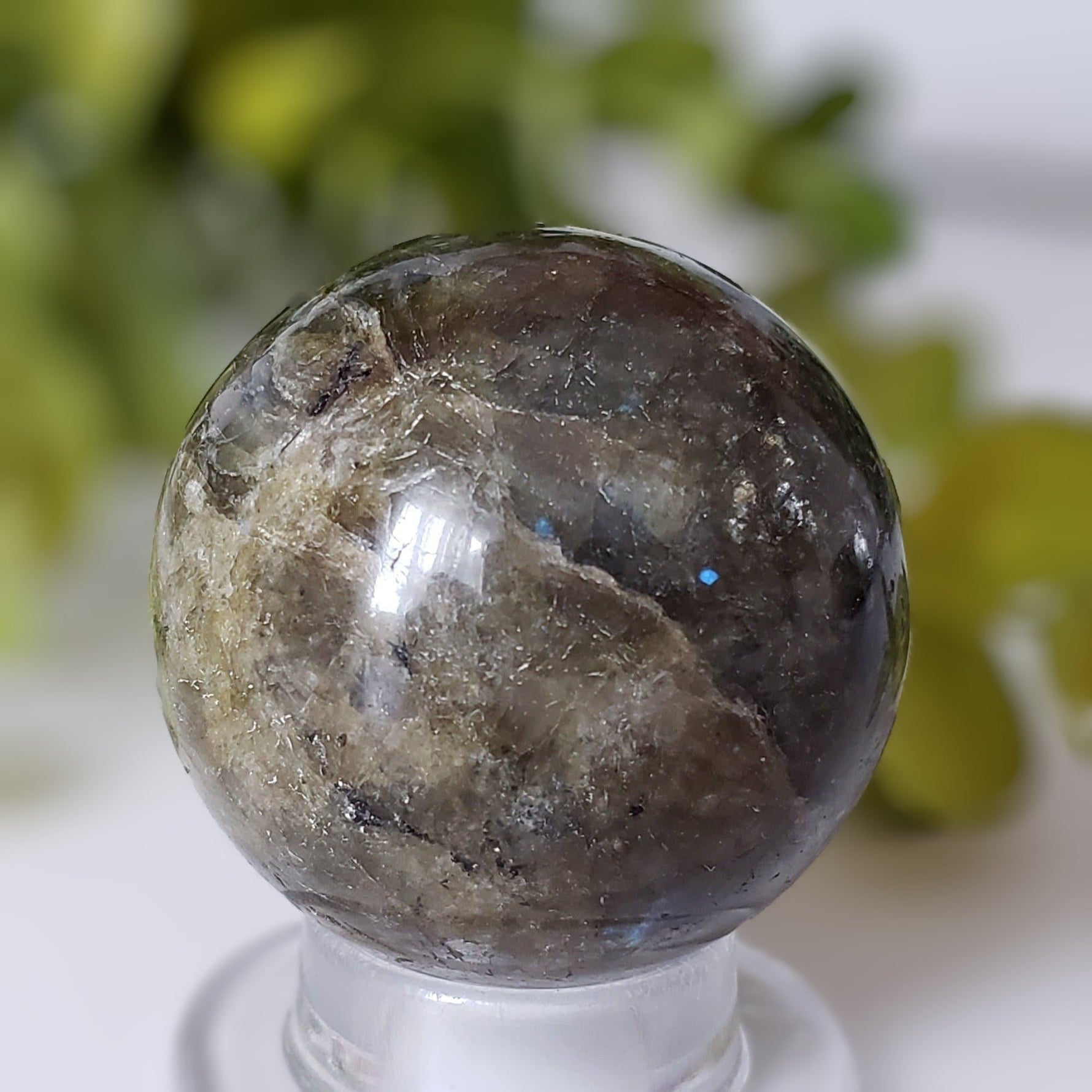 Labradorite Sphere | Natural Gray Rainbow | 40 mm, 1.6 in | Madagascar 6