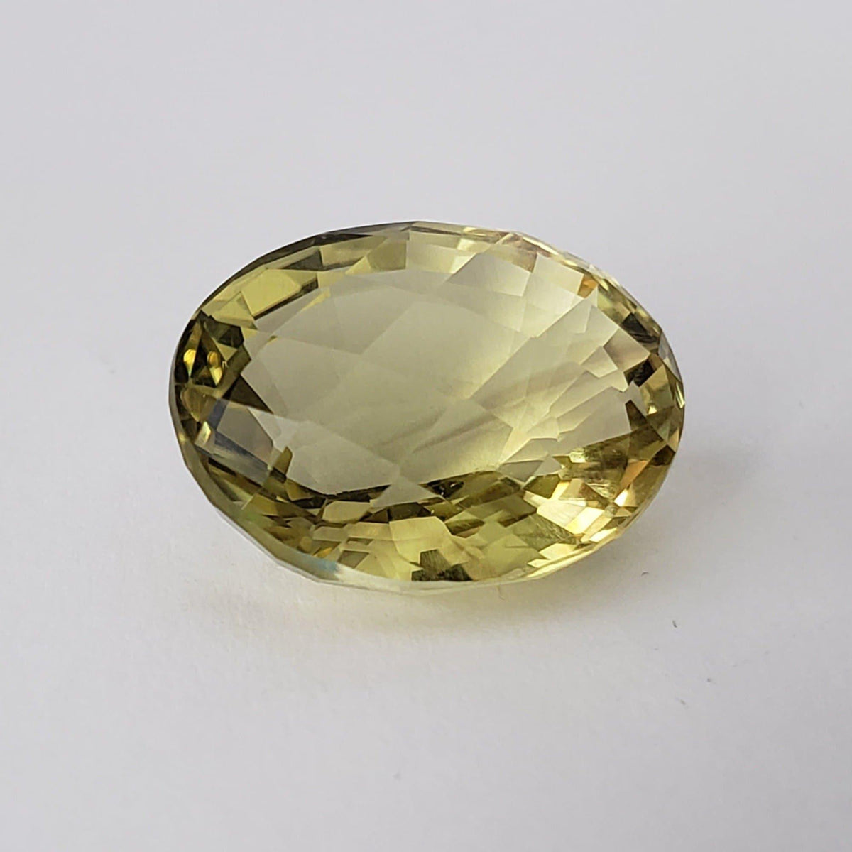 Lemon Quartz | Oval Checkerboard Cut | Lime Green | 16x13mm 11.54ct 2