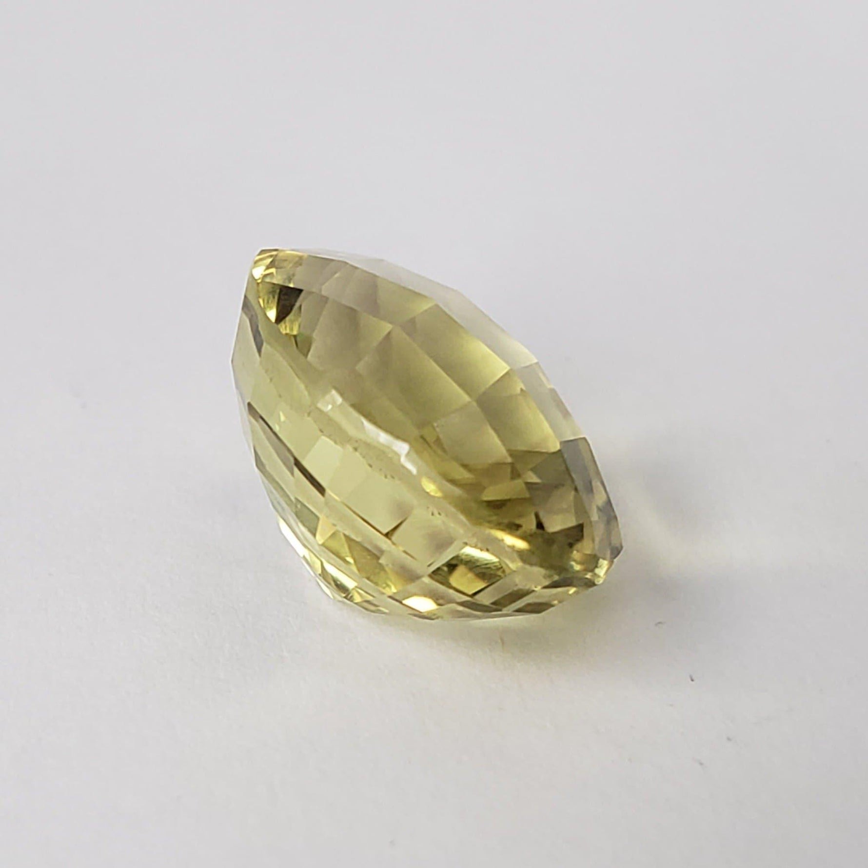 Lemon Quartz | Oval Checkerboard Cut | Lime Green | 16x13mm 11.54ct 3