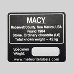 Macy Meteorite | Flat Metal Label 1