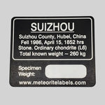 Meteorite Suizhou Flat Metal Label 1