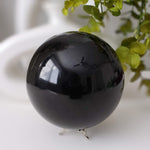 Obsidian Sphere | Classic Natural Black Crystal | Huge 116mm, 4.57 in | 2.186 kg 4