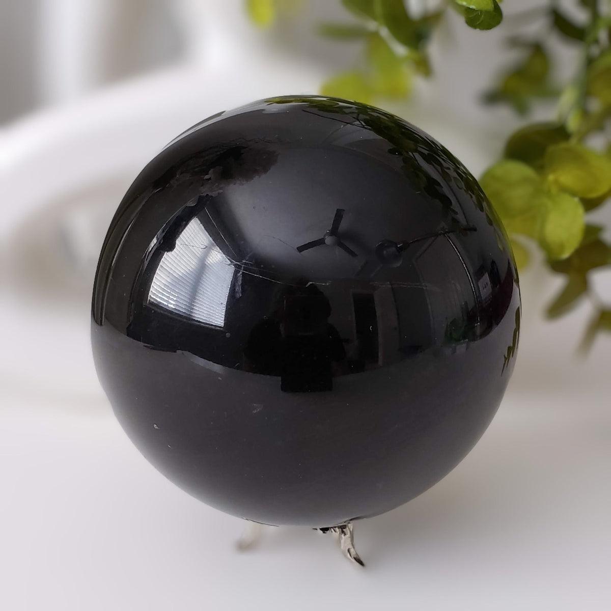 Obsidian Sphere | Classic Natural Black Crystal | Huge 116mm, 4.57 in | 2.186 kg 5