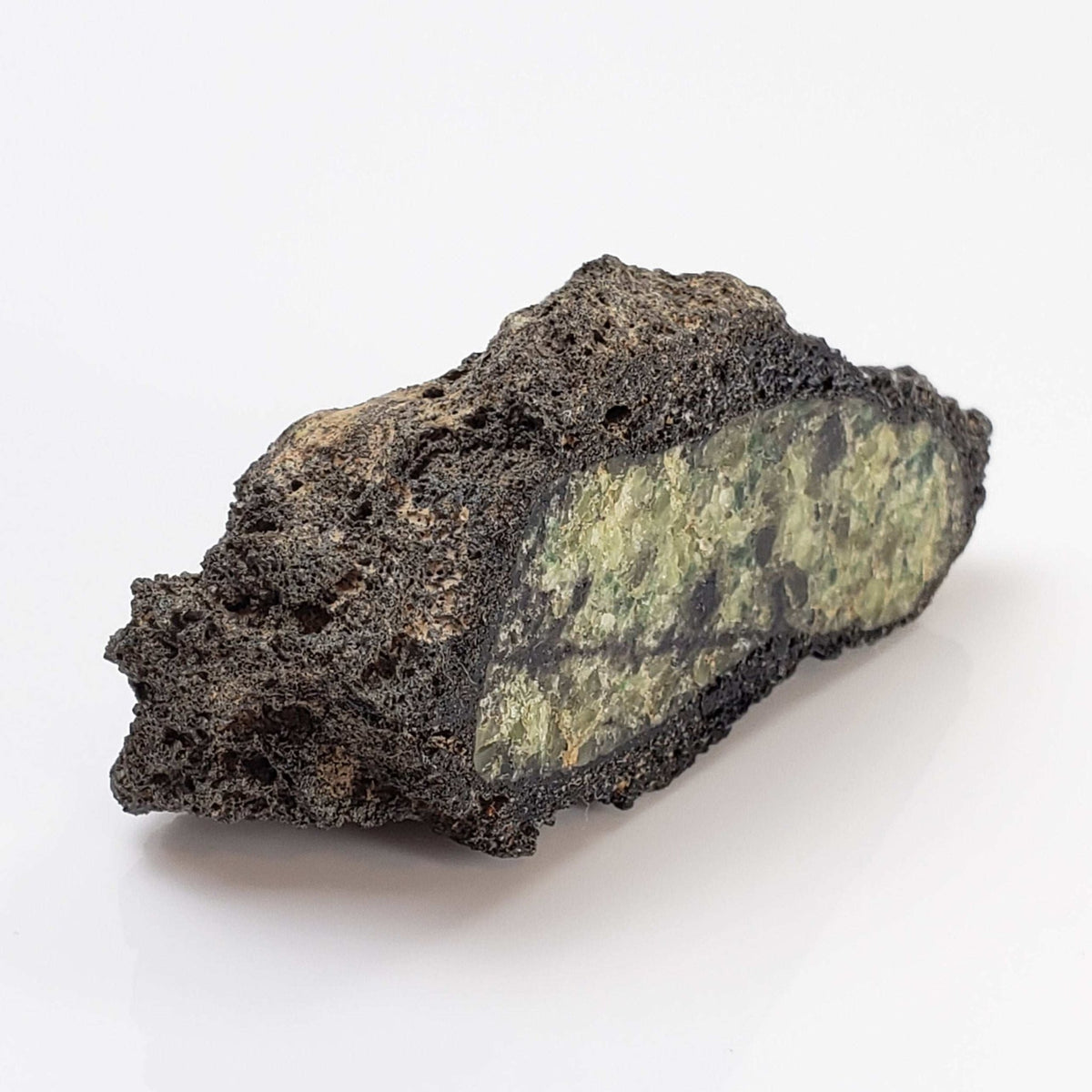   Olivine Volcanic Bomb | Lava Coated Crystal | 38.4 gr | Mt Shadwell Volcano, Australia 