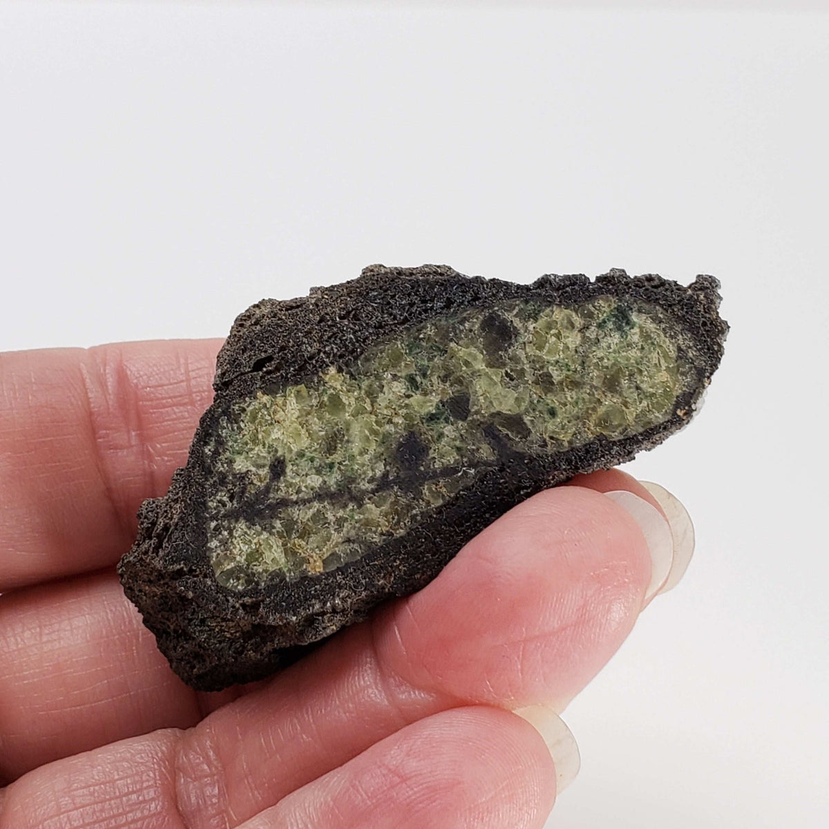   Olivine Volcanic Bomb | Lava Coated Crystal | 38.4 gr | Mt Shadwell Volcano, Australia 