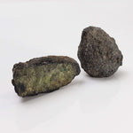   Olivine Volcanic Bomb Pair | Cut and Uncut Lava Coated Crystal | 31.4 gr | Mt Shadwell Volcano, Australia 