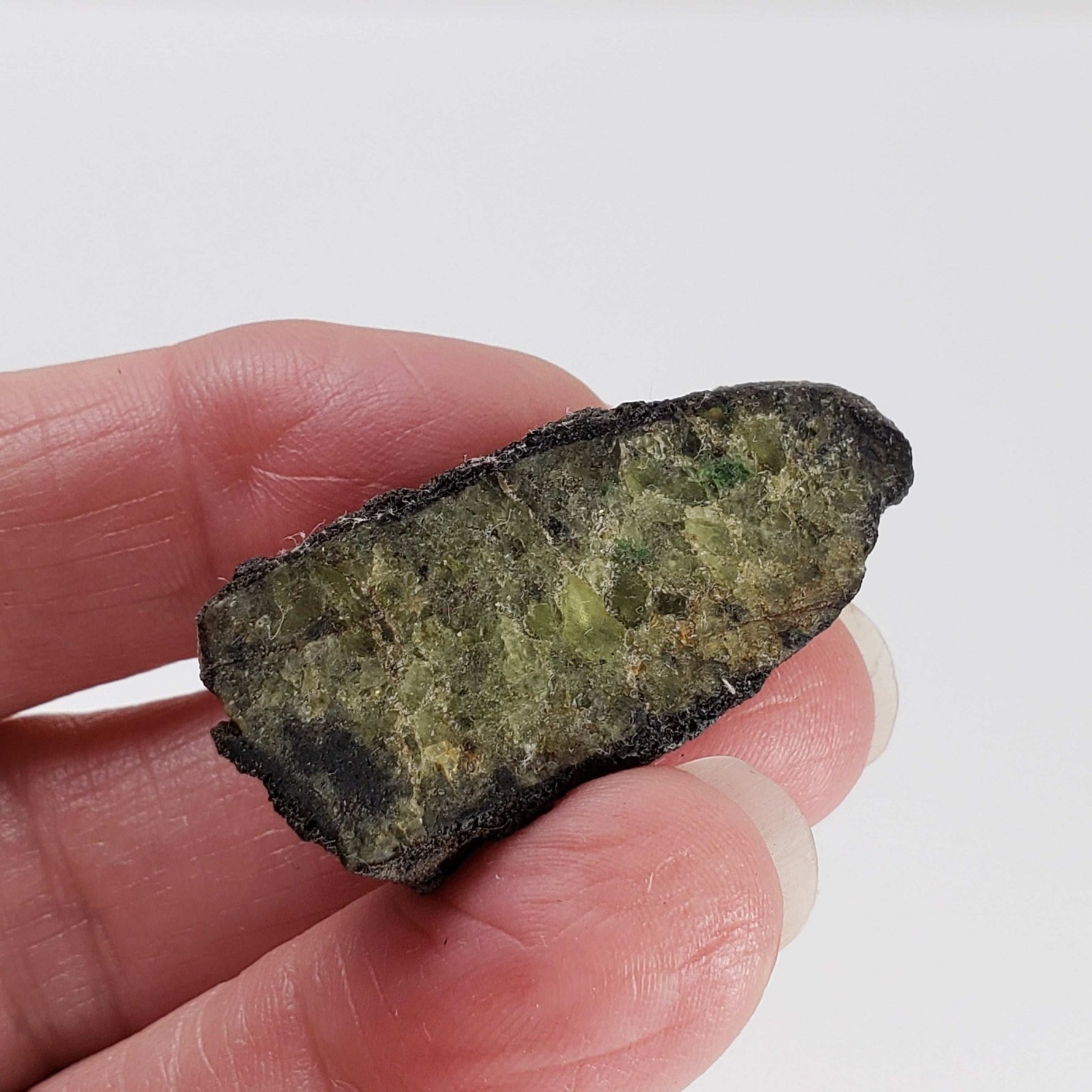   Olivine Volcanic Bomb Pair | Cut and Uncut Lava Coated Crystal | 31.4 gr | Mt Shadwell Volcano, Australia 