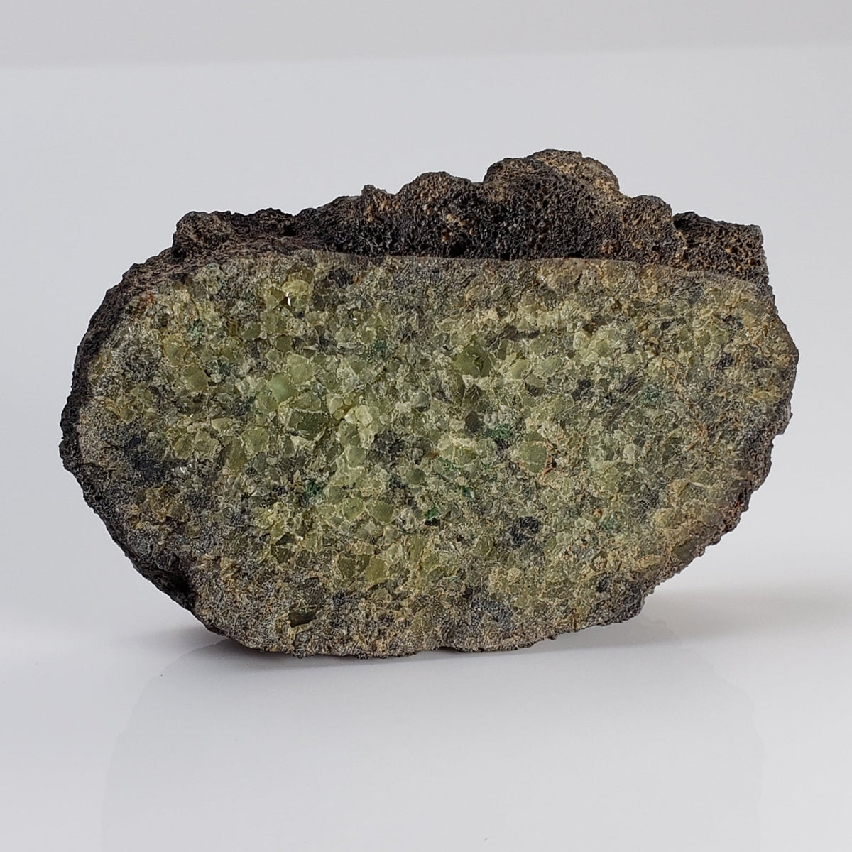   Olivine Volcanic Bomb Slice | Lava Coated Crystal | 69.5 gr | Mt Shadwell Volcano, Australia 