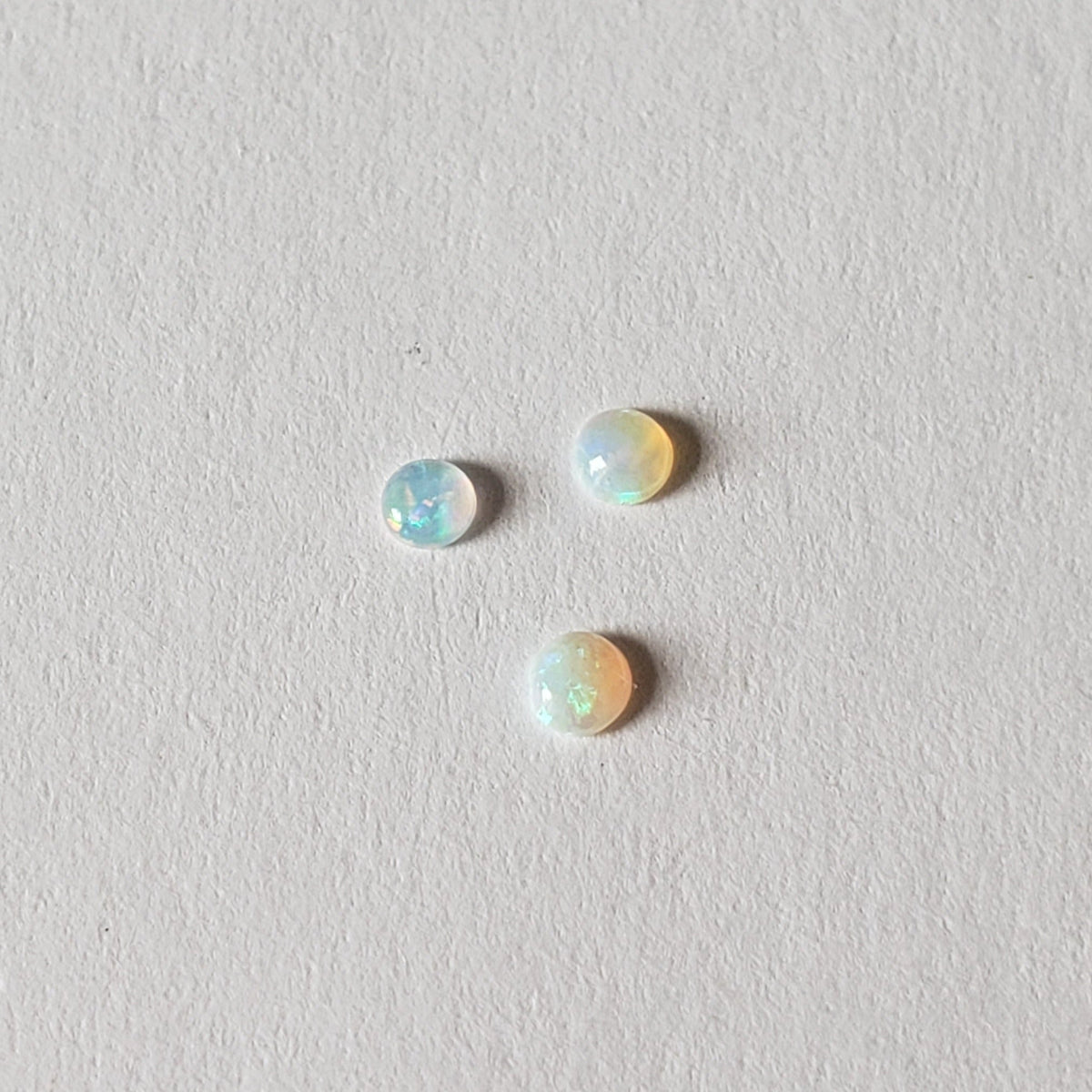 Opal | 3 Piece Lot | Round Cabochon | White Rainbow | 1.6-1.7mm