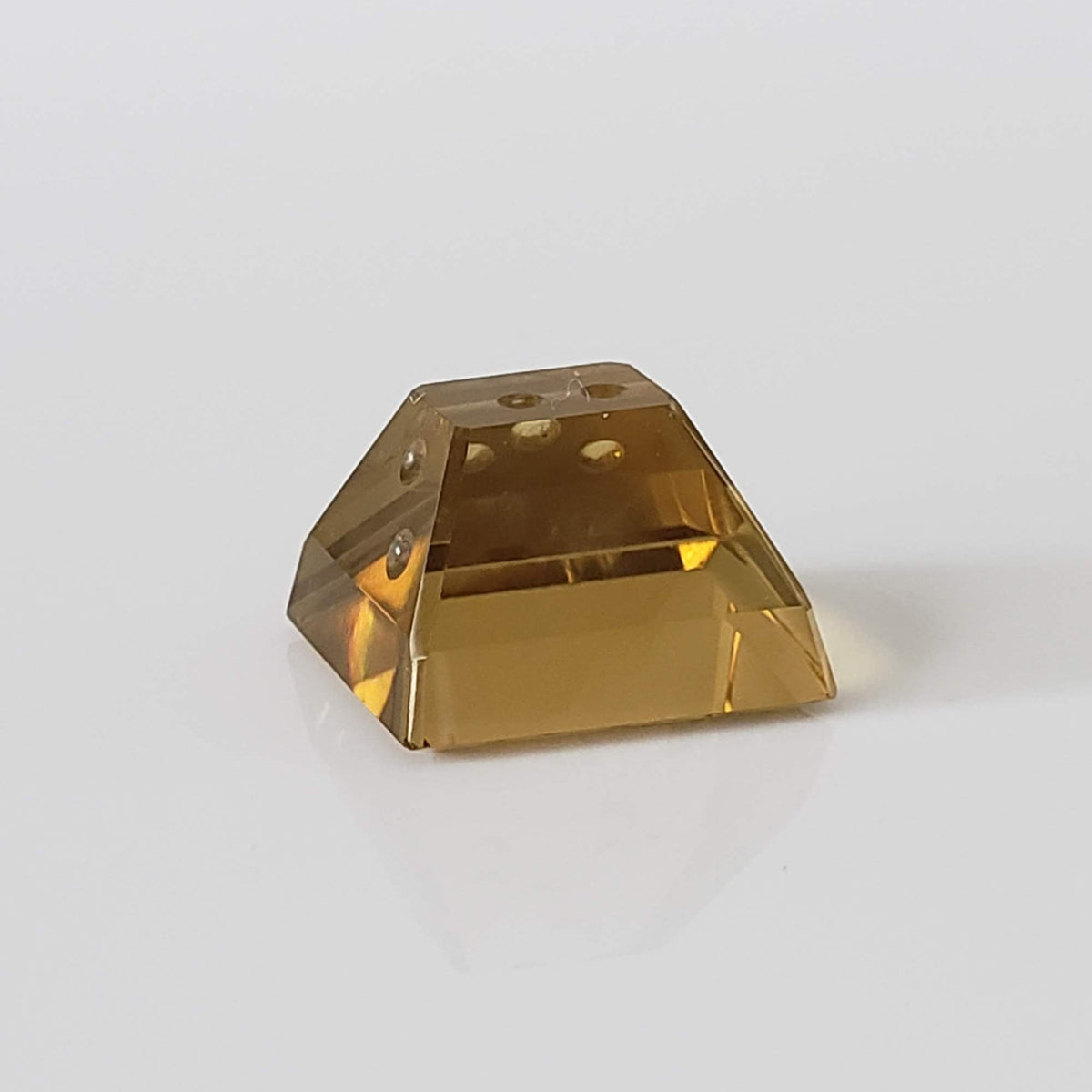 Oro Verde Citrine | Laser Cut Baguette | Olive Green | 15x14mm 16.5ct 8