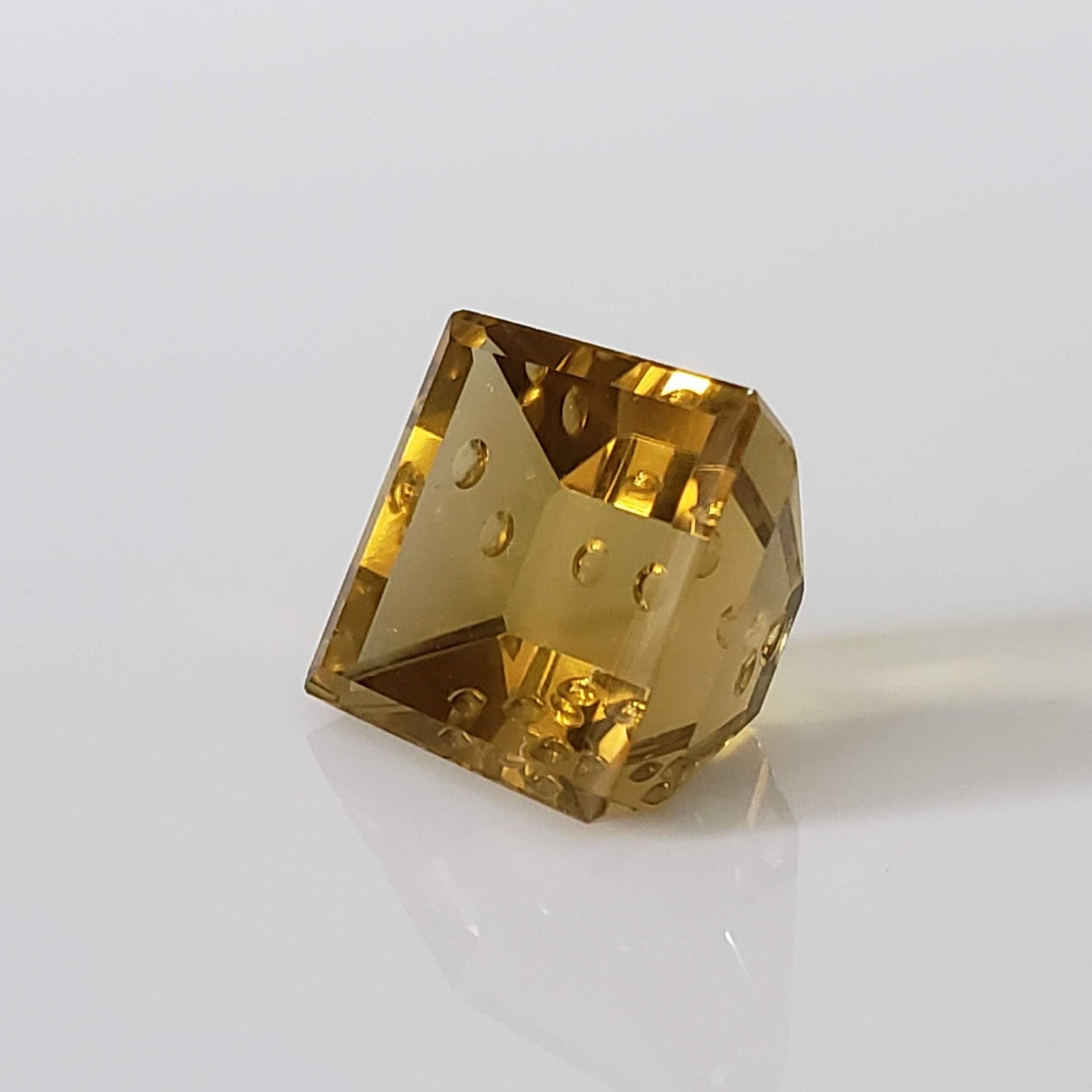 Oro Verde Citrine | Laser Cut Baguette | Olive Green | 15x14mm 16.5ct 6