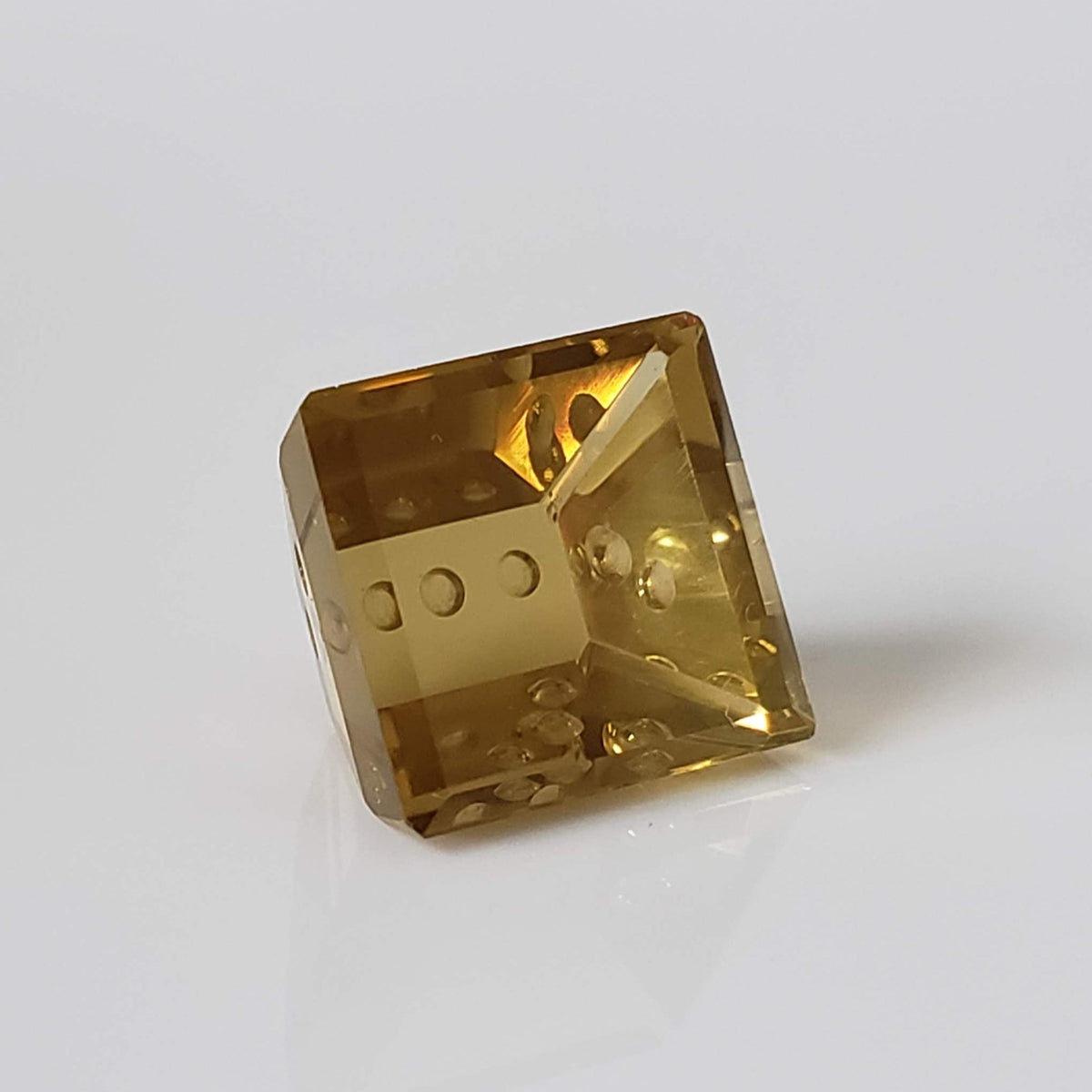 Oro Verde Citrine | Laser Cut Baguette | Olive Green | 15x14mm 16.5ct 3