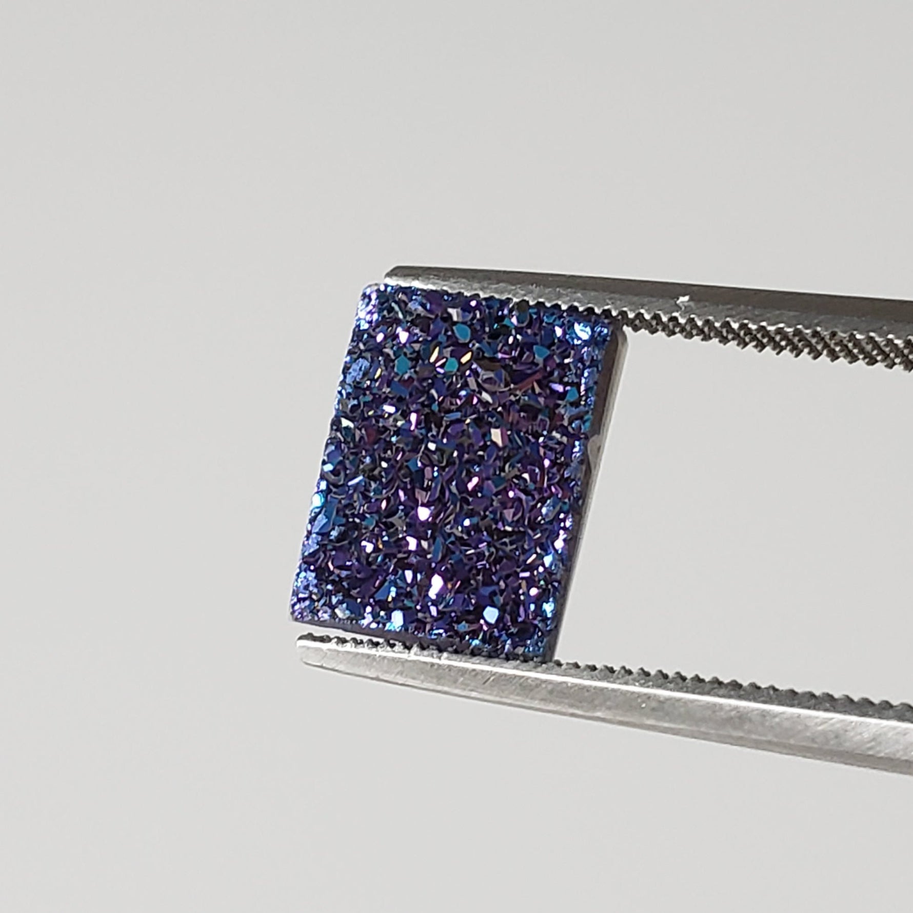   Titanium Druzy | Rectangular Tablet | Mystic Rainbow Drusy | 10.1x8mm 